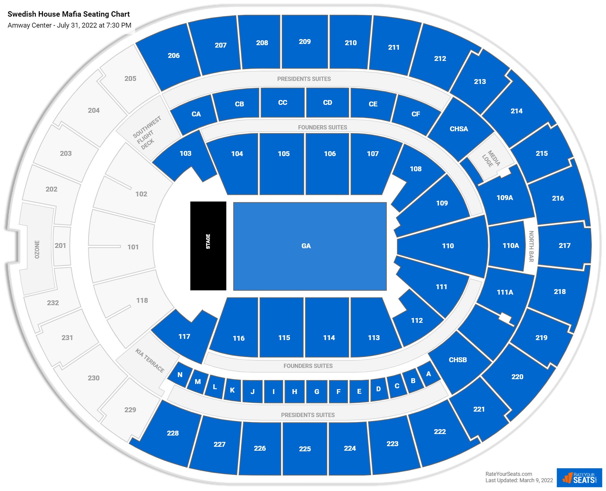 Swedish House Mafia seating chart Amway Center
