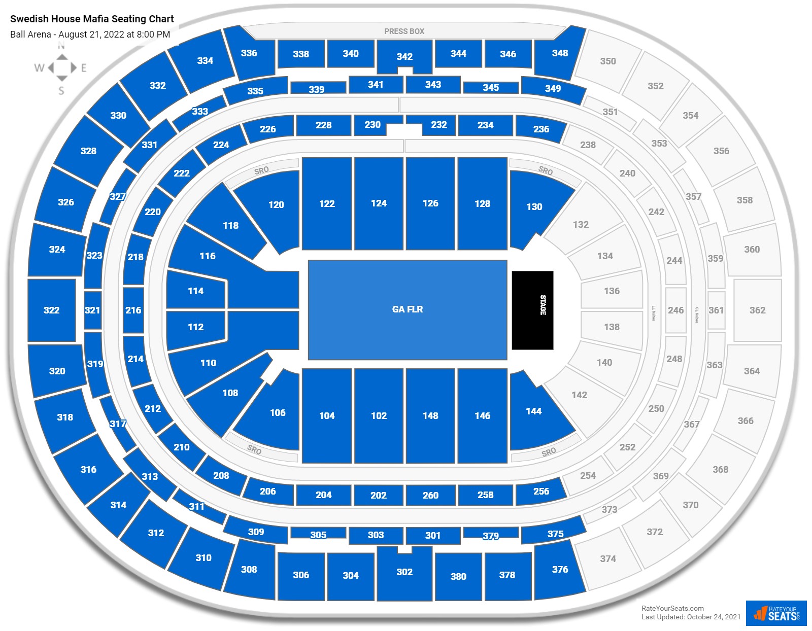 Swedish House Mafia seating chart Ball Arena