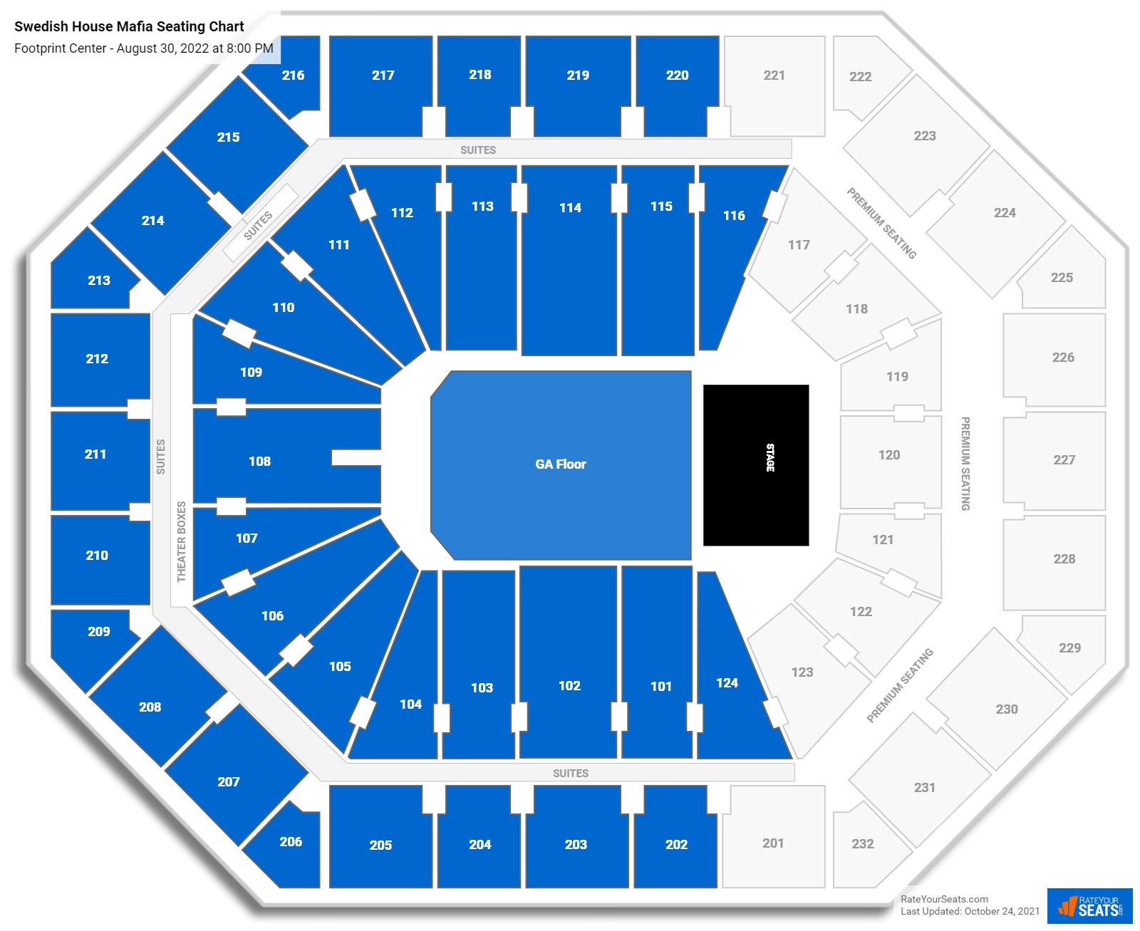 Swedish House Mafia seating chart Footprint Center