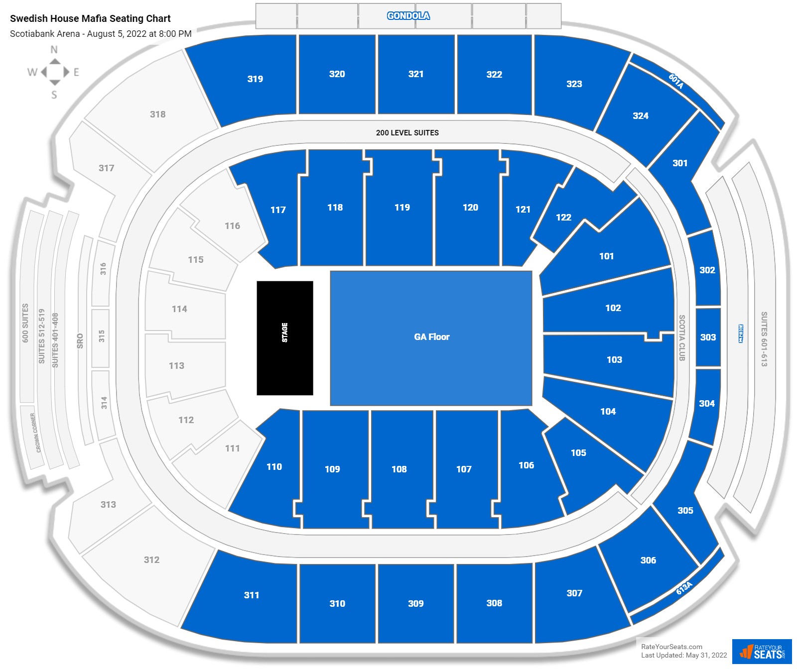 Swedish House Mafia seating chart Scotiabank Arena