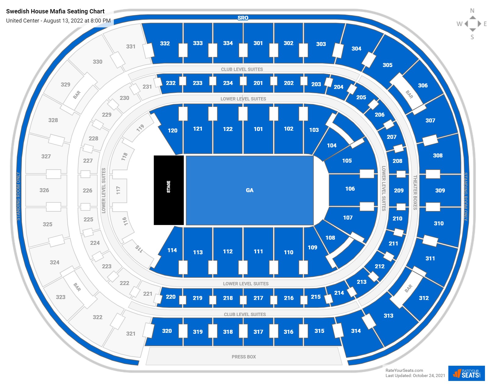 Swedish House Mafia seating chart United Center