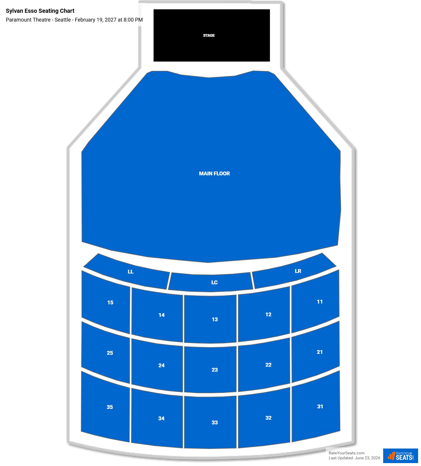 Sylvan Esso Seating Chart at Paramount Theatre - Seattle