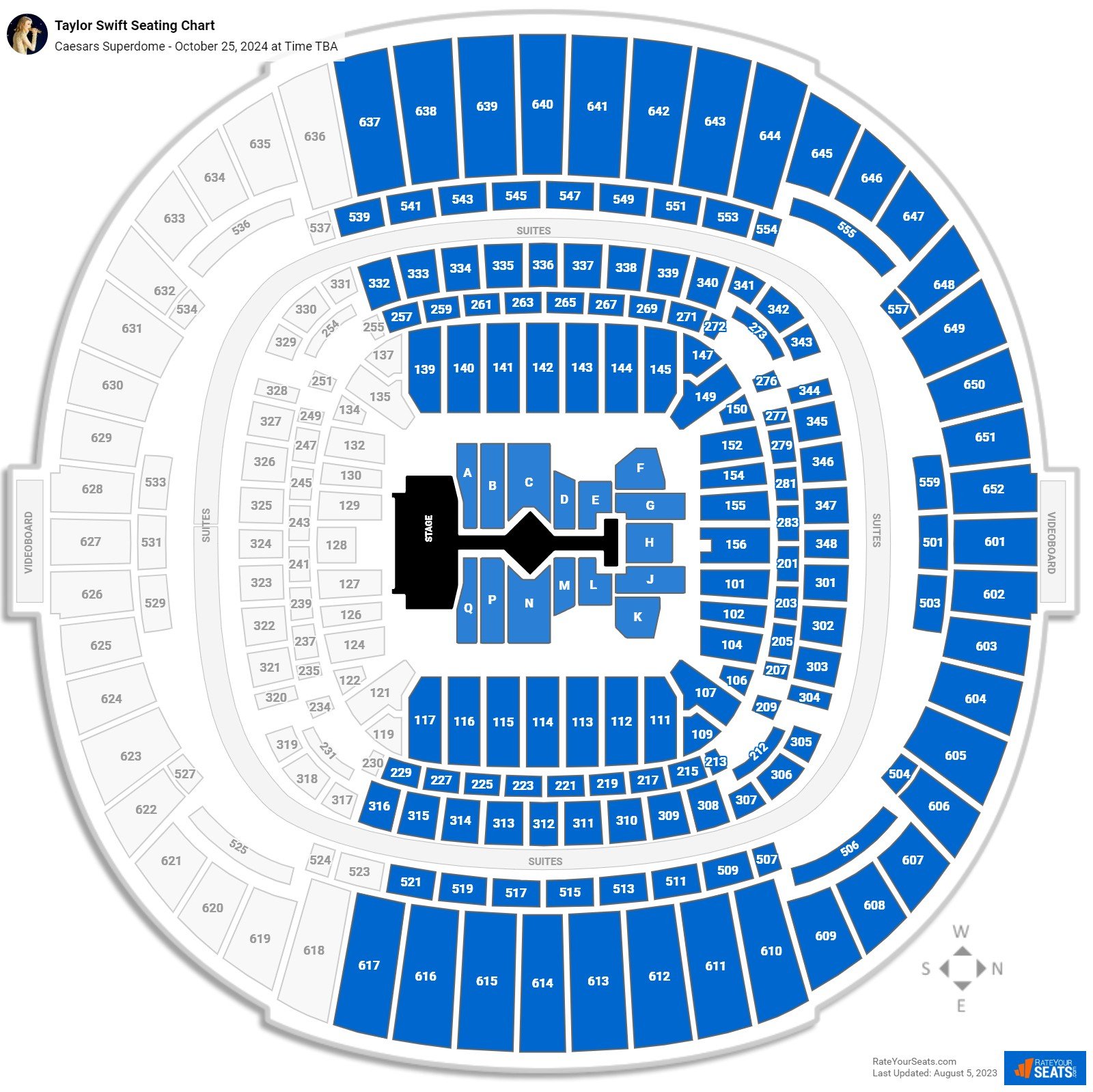 Caesars Superdome Concert Seating Chart