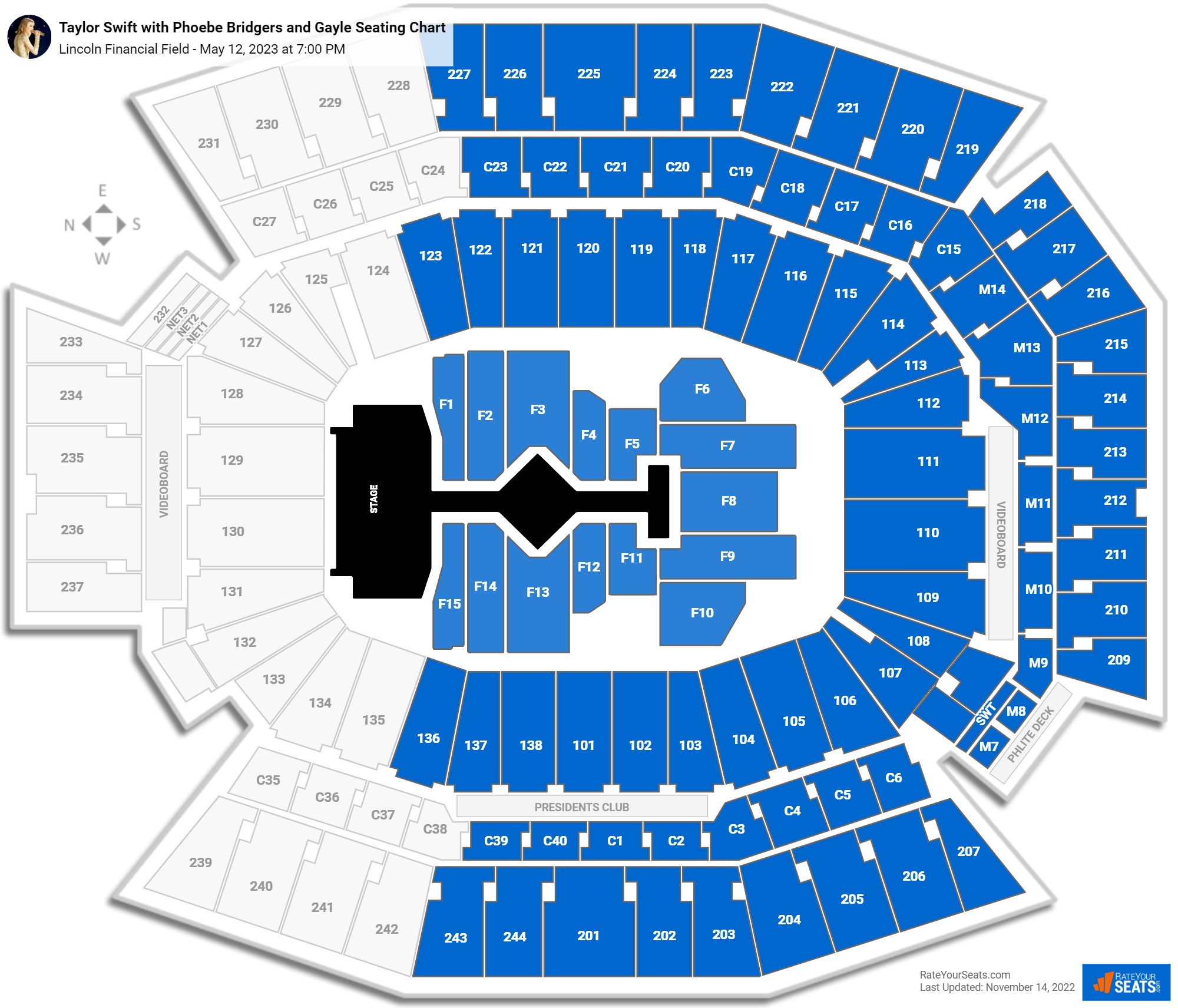 At T Stadium Seating Chart For Taylor Swift Concert