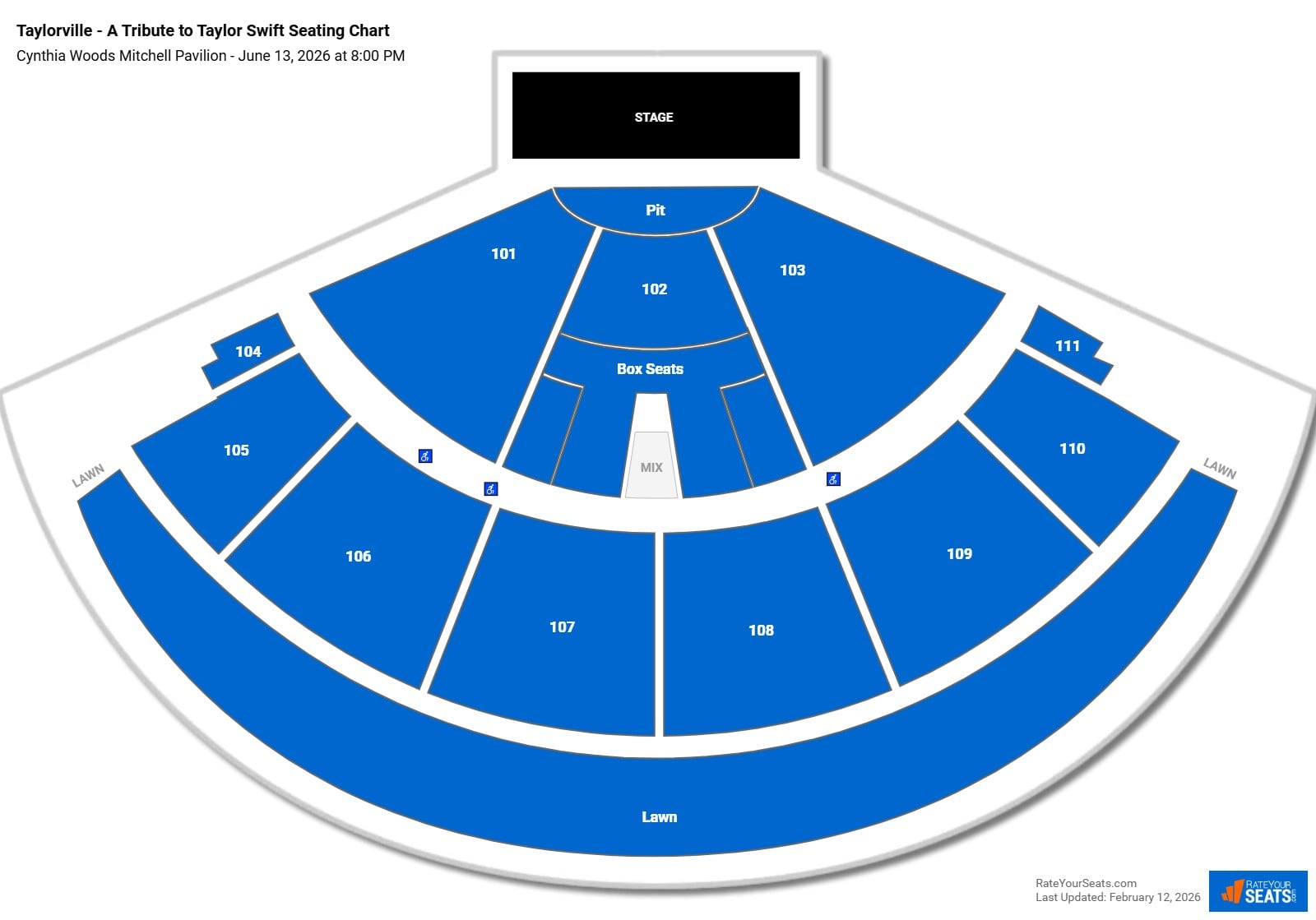 Taylorville - A Tribute to Taylor Swift seating chart Cynthia Woods Mitchell Pavilion