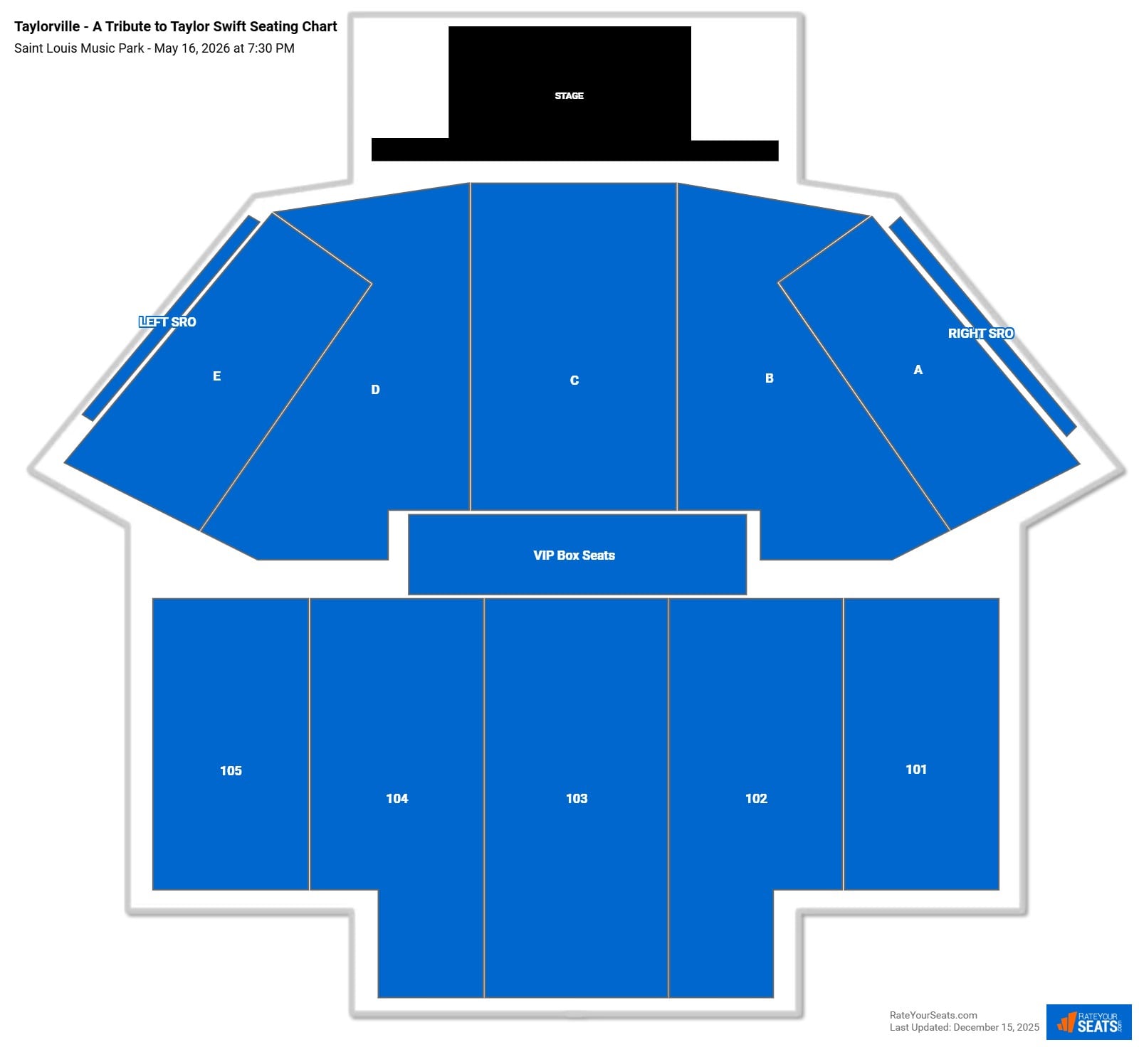 Taylorville - A Tribute to Taylor Swift seating chart Saint Louis Music Park
