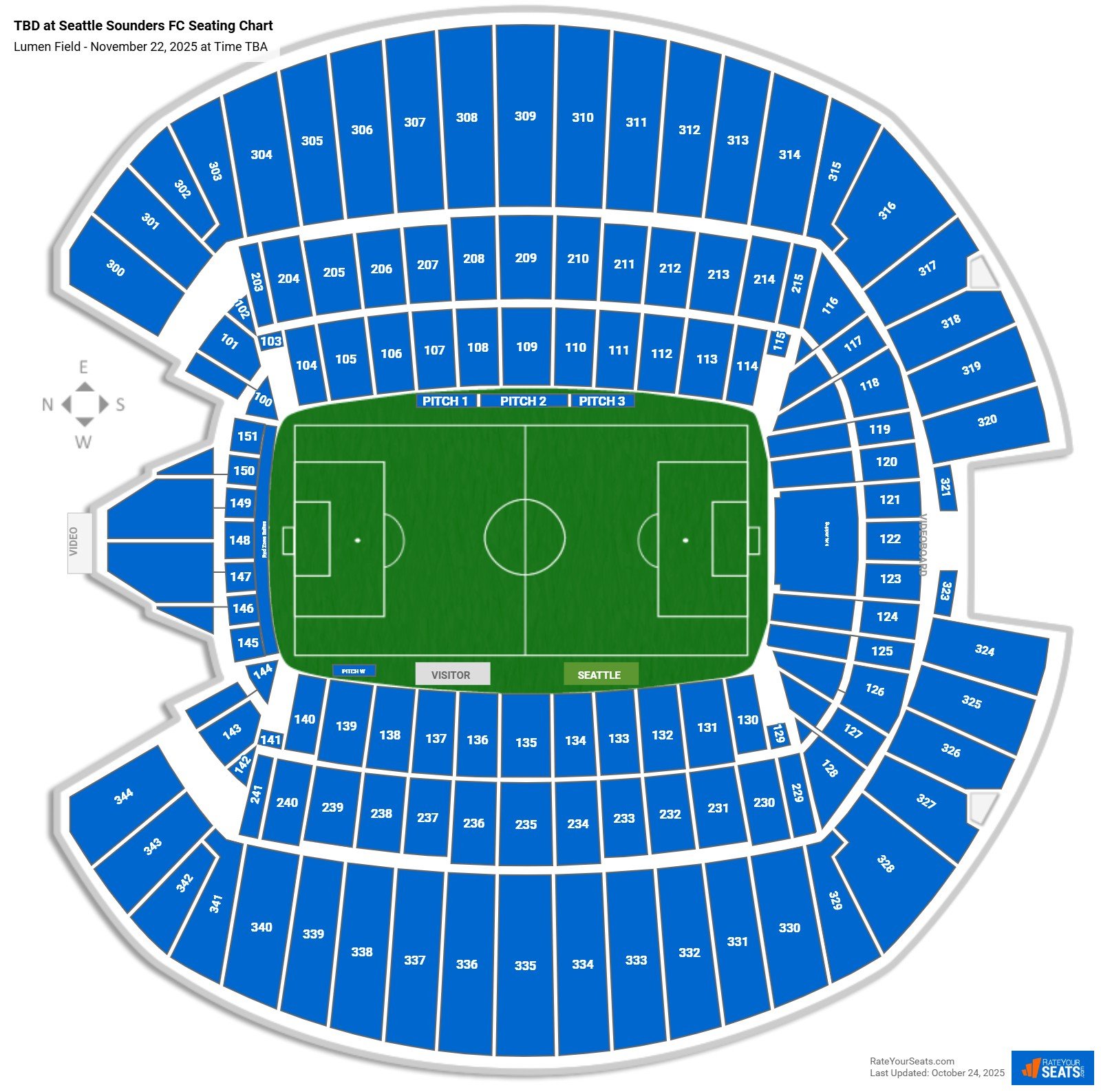TBD at Seattle Sounders FC seating chart Lumen Field