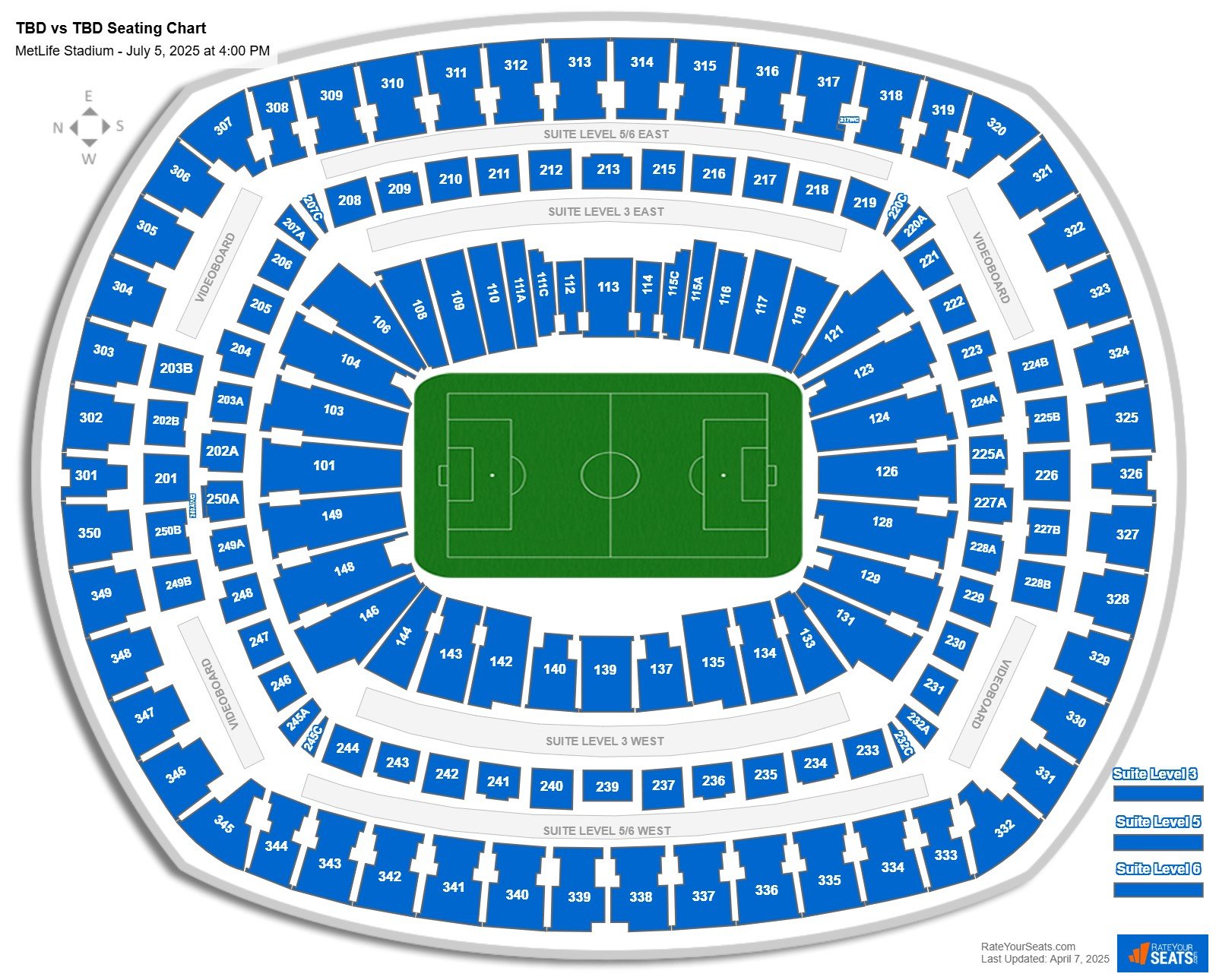 TBD vs TBD seating chart MetLife Stadium
