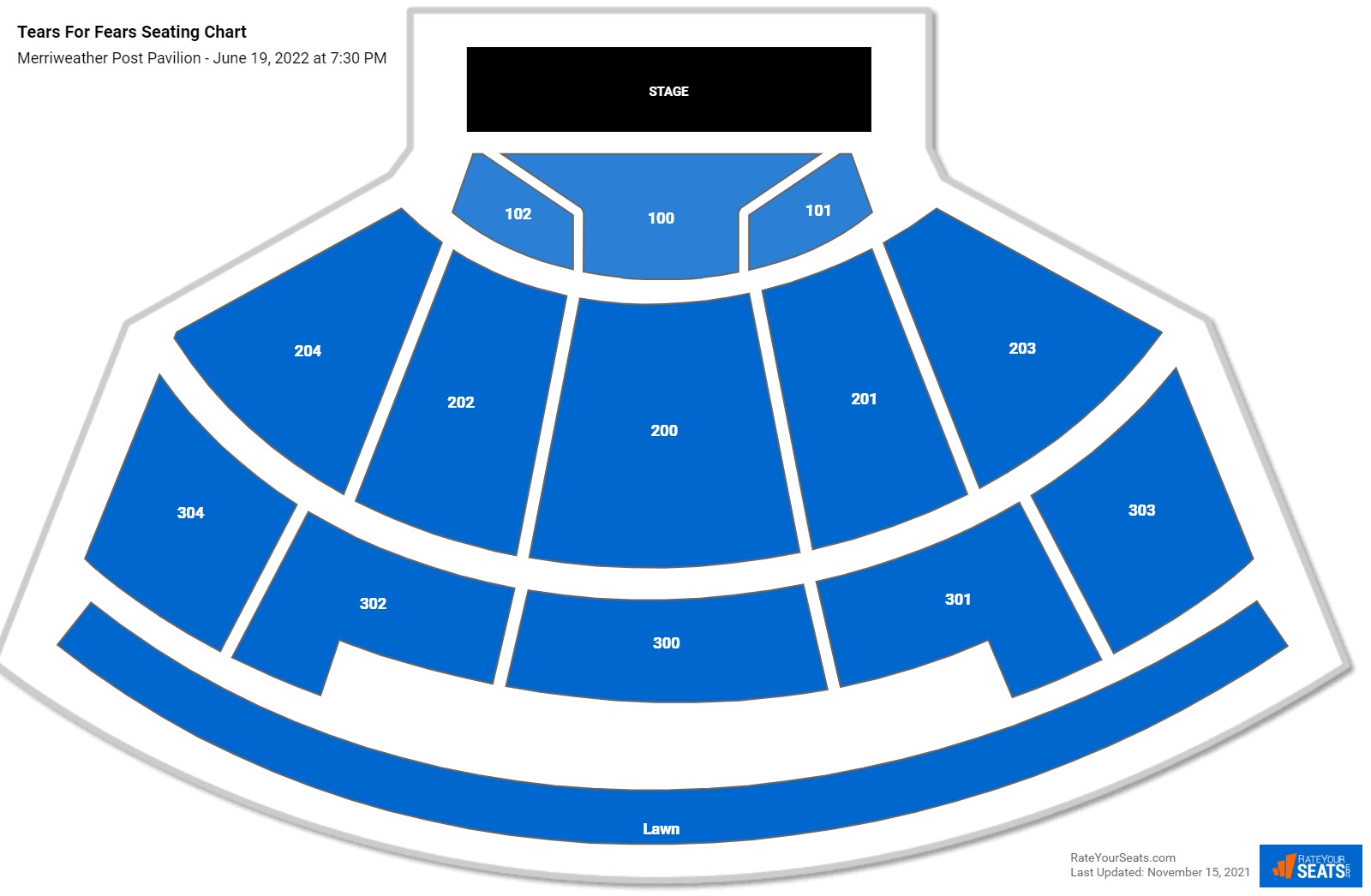 Tears For Fears seating chart Merriweather Post Pavilion