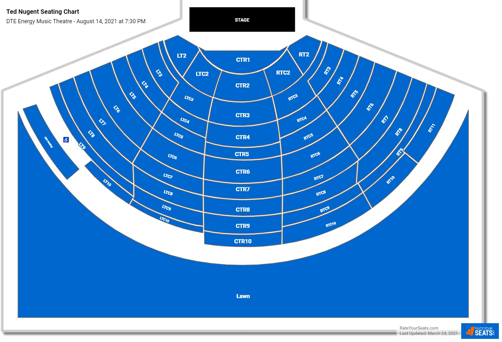 Ted Nugent seating chart DTE Energy Music Theatre