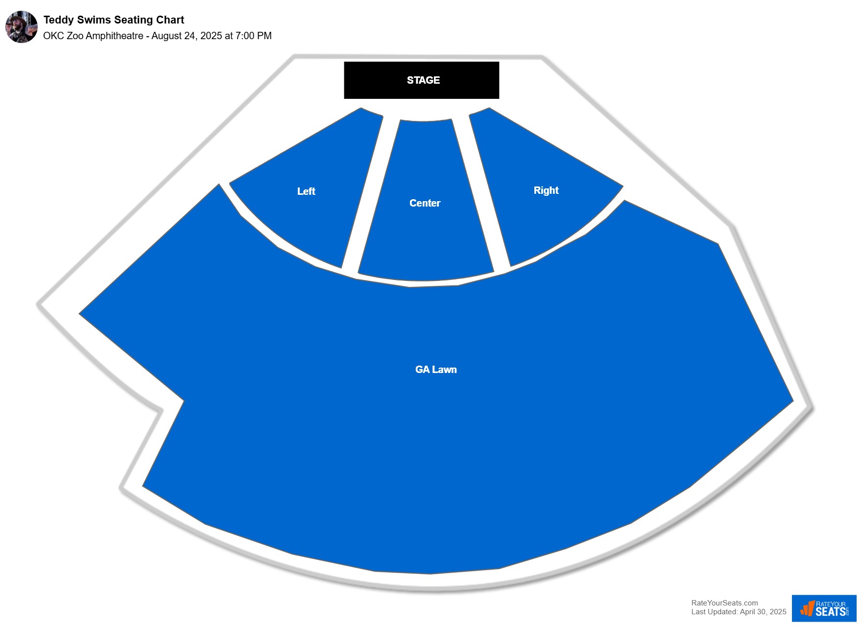 Teddy Swims seating chart OKC Zoo Amphitheatre