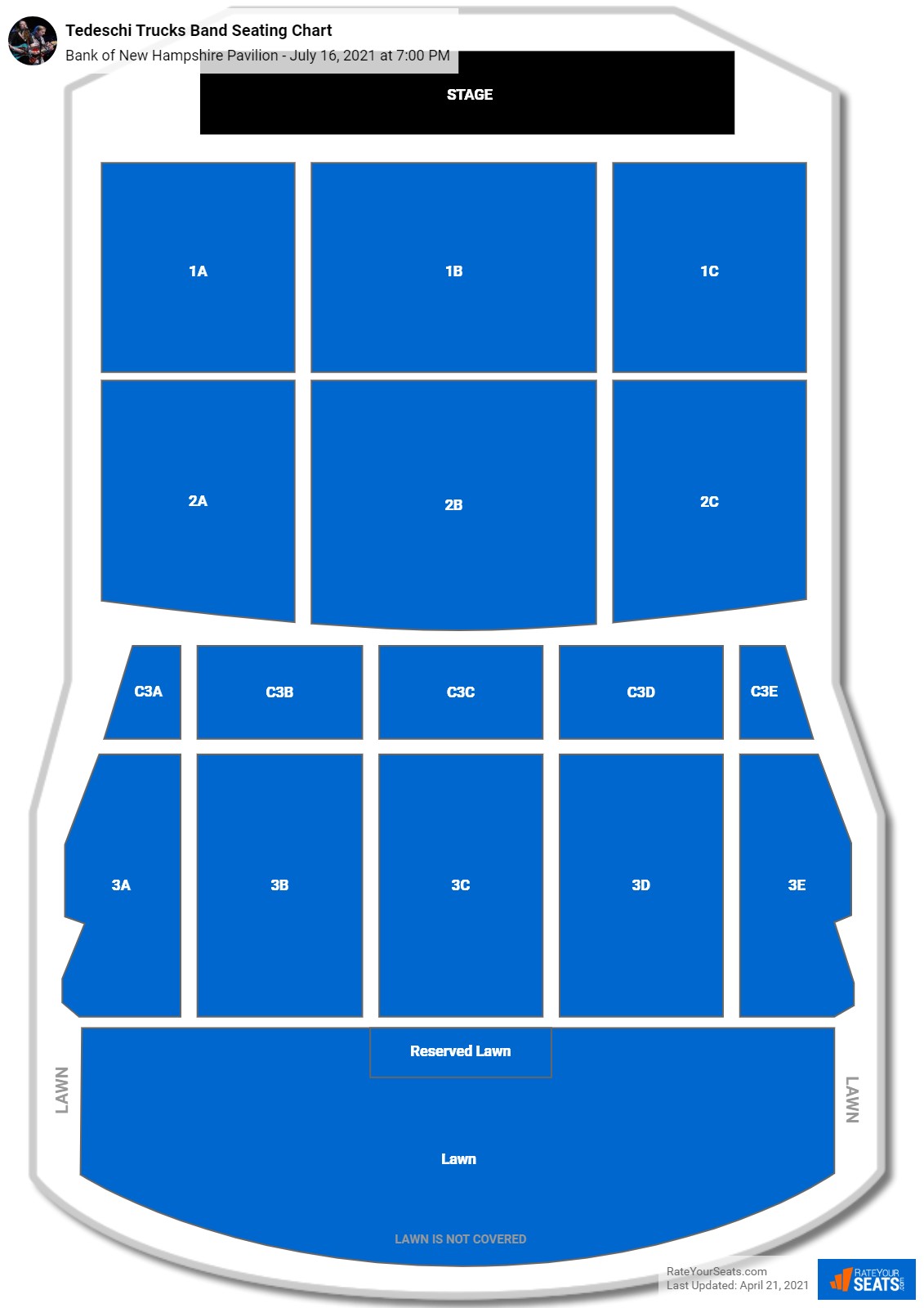 Tedeschi Trucks Band seating chart Bank of New Hampshire Pavilion