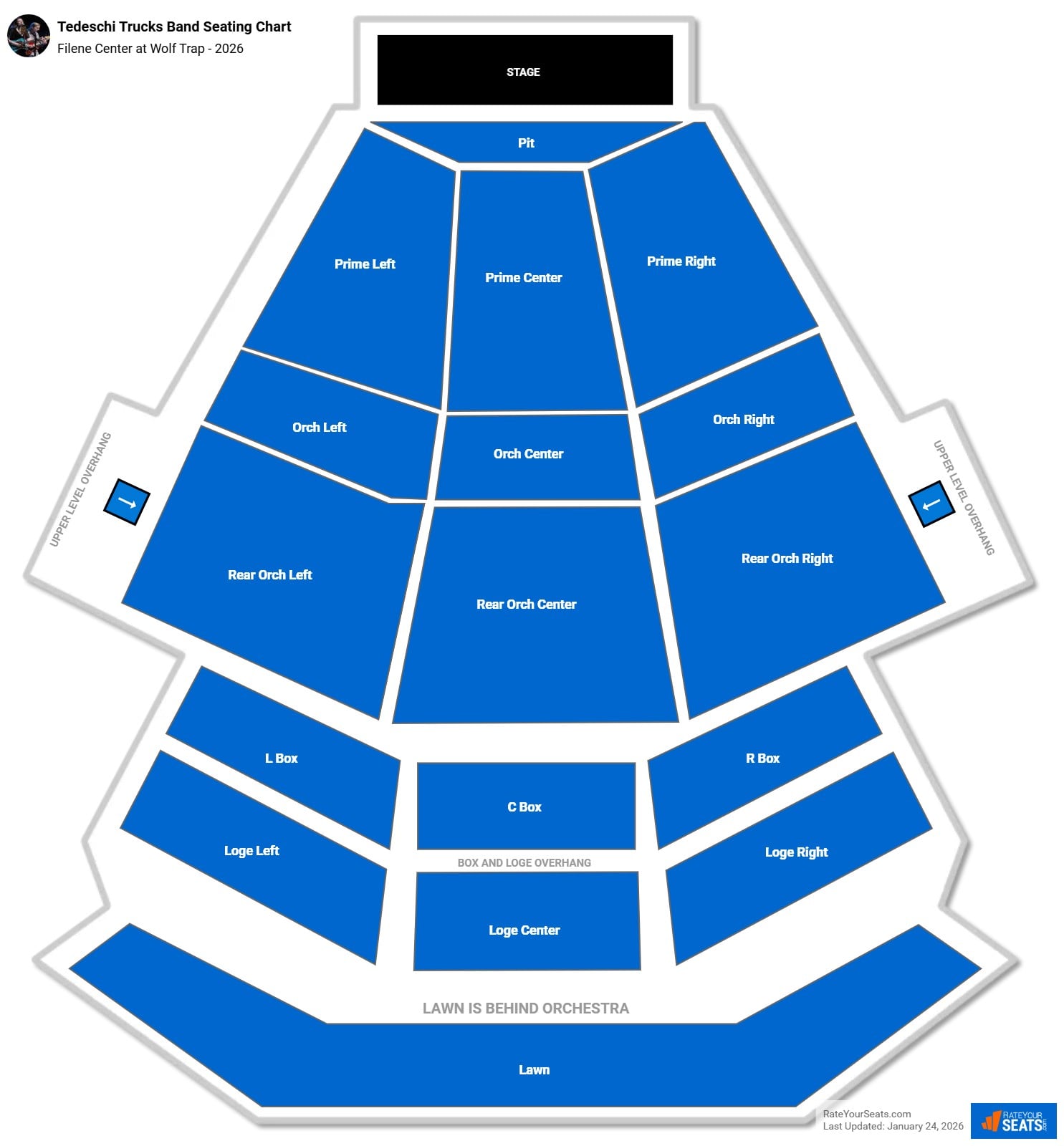Tedeschi Trucks Band seating chart Filene Center at Wolf Trap