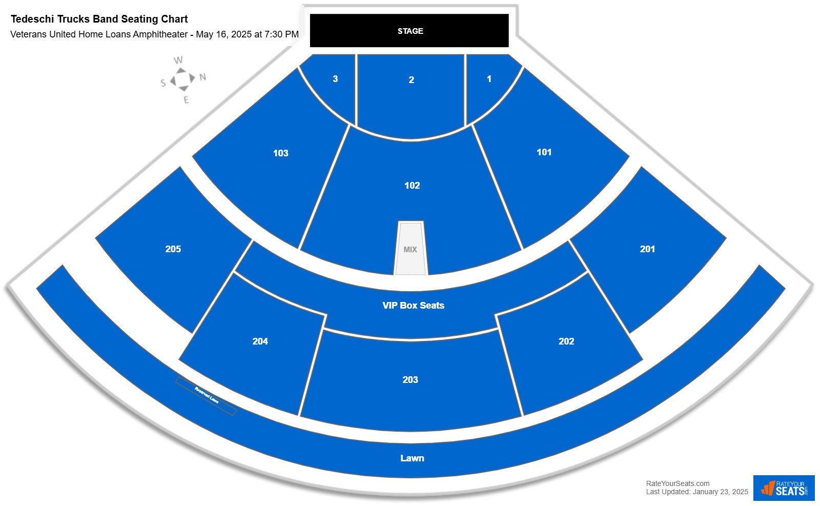 Tedeschi Trucks Band seating chart Veterans United Home Loans Amphitheater