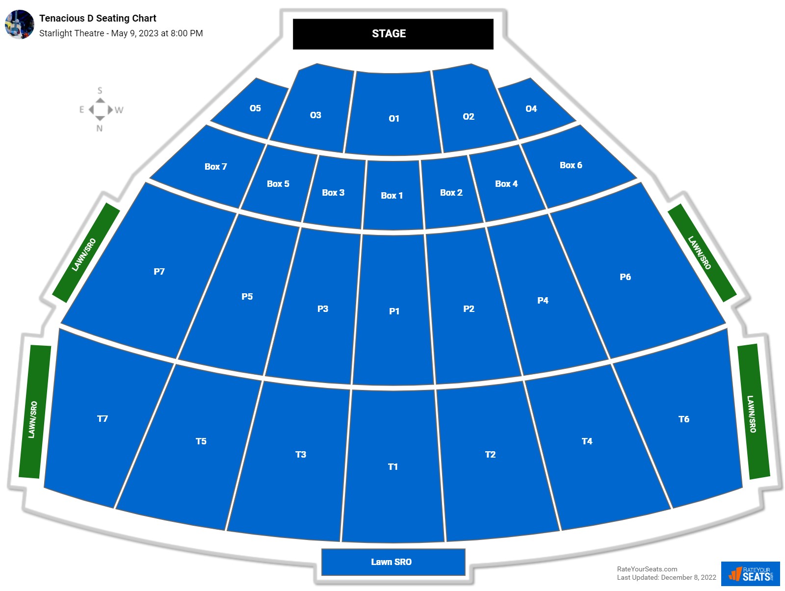 Tenacious D seating chart Starlight Theatre