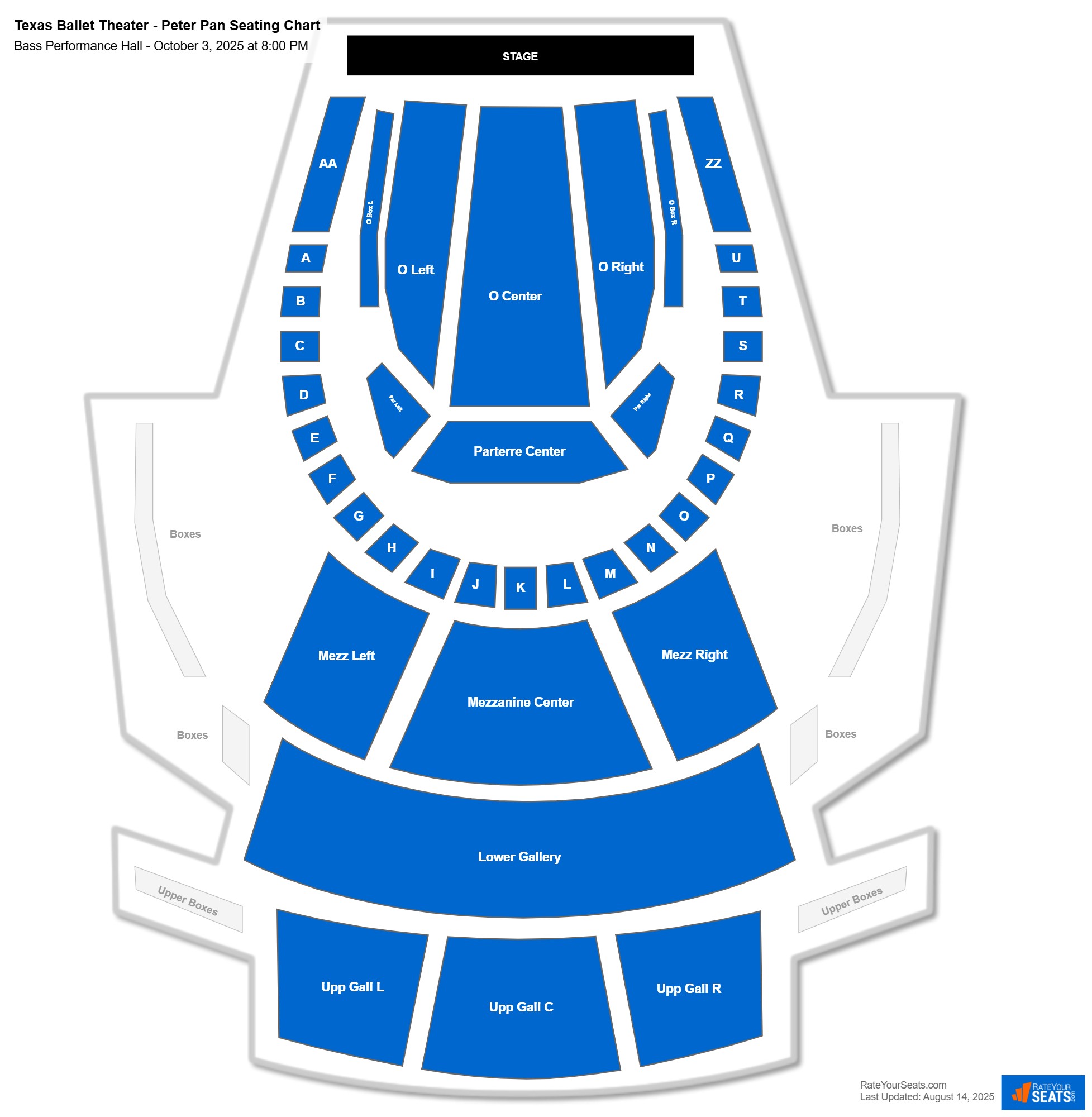 Texas Ballet Theater - Peter Pan seating chart Bass Performance Hall