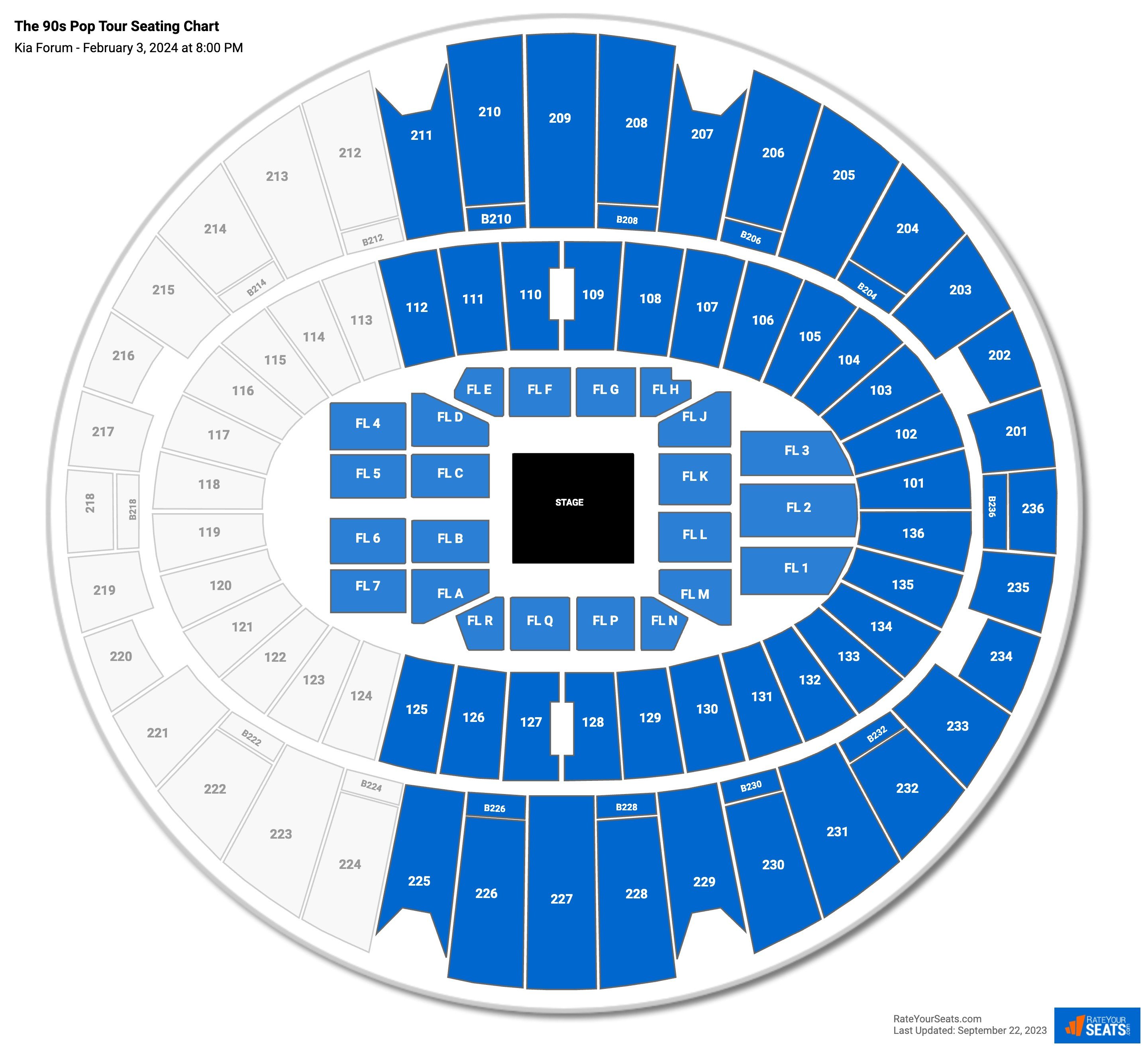 The 90s Pop Tour seating chart Kia Forum