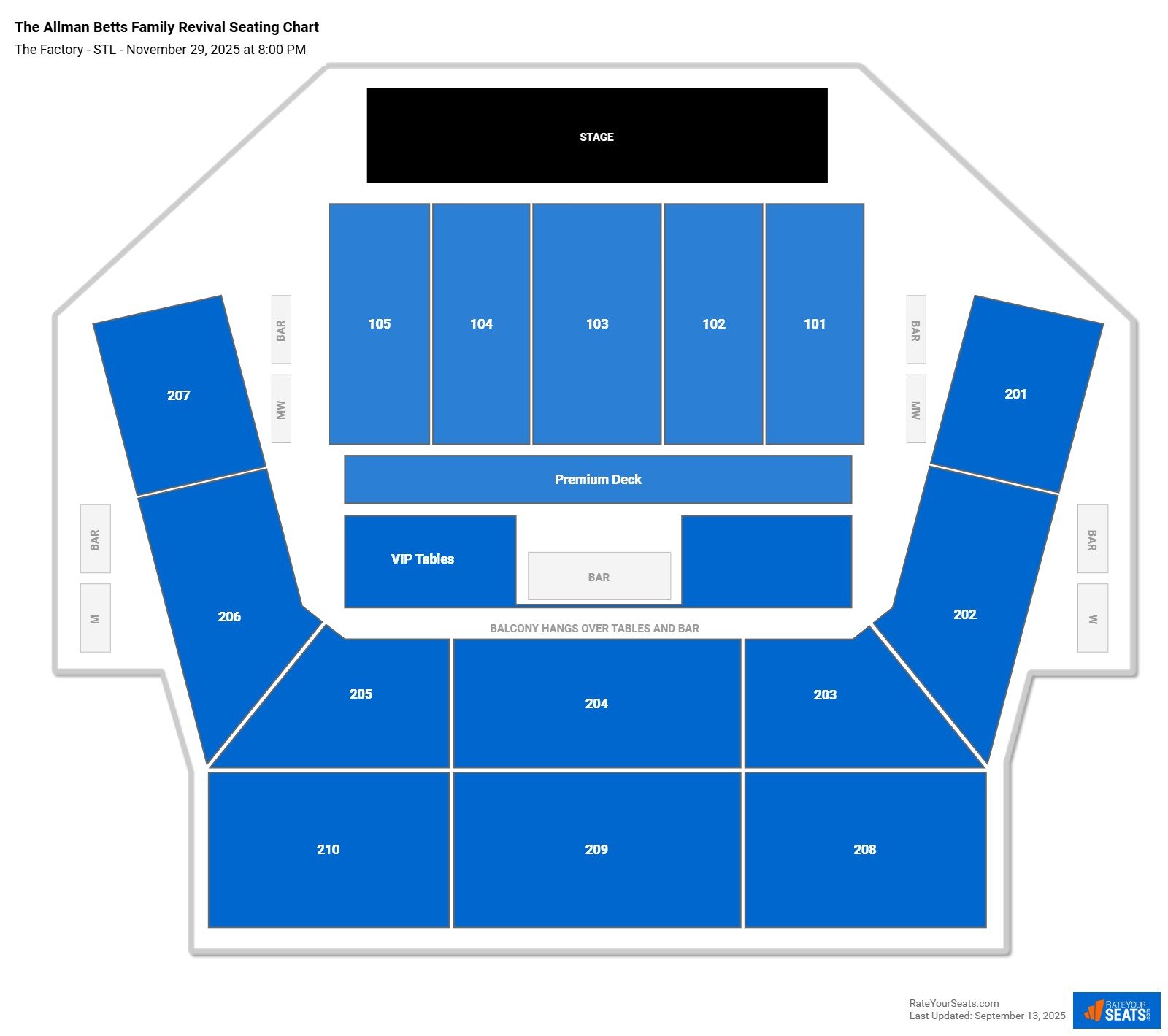 The Allman Betts Family Revival seating chart The Factory - STL