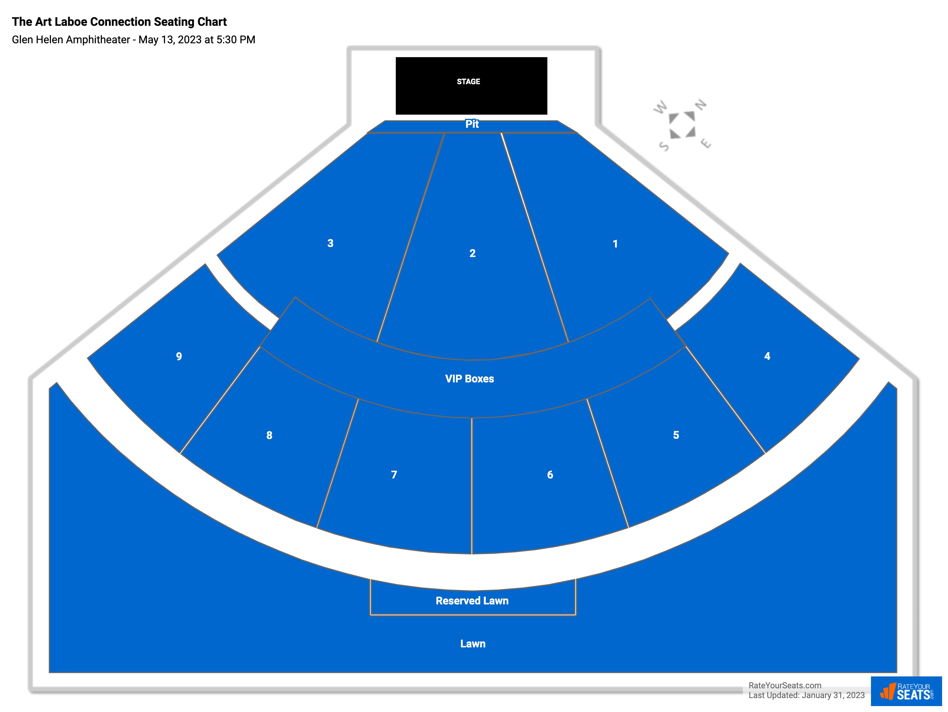 The Art Laboe Connection seating chart Glen Helen Amphitheater