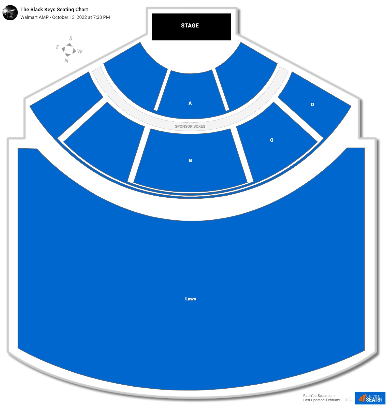 The Black Keys seating chart Walmart AMP