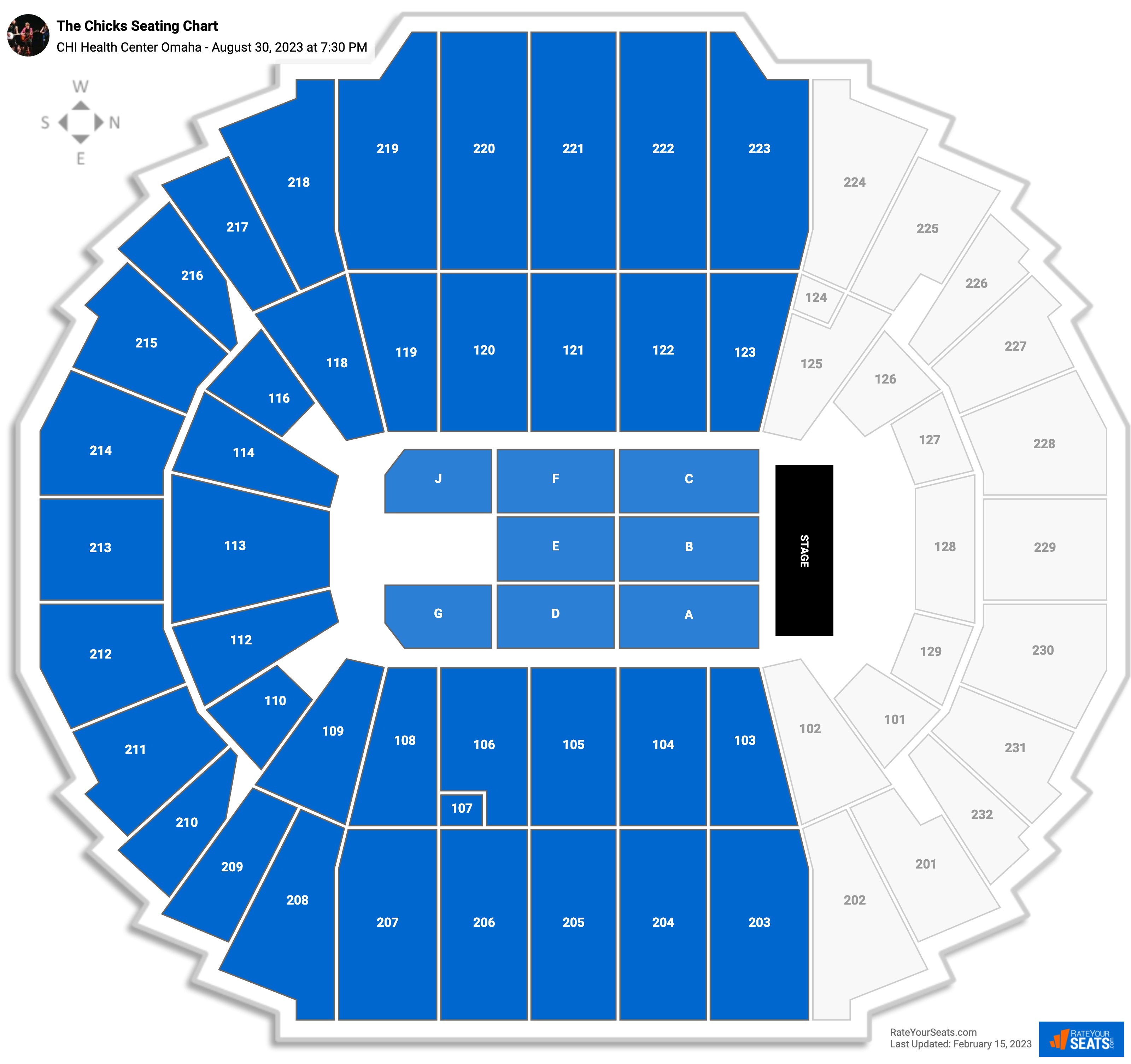 CHI Health Center Omaha Concert Seating Chart