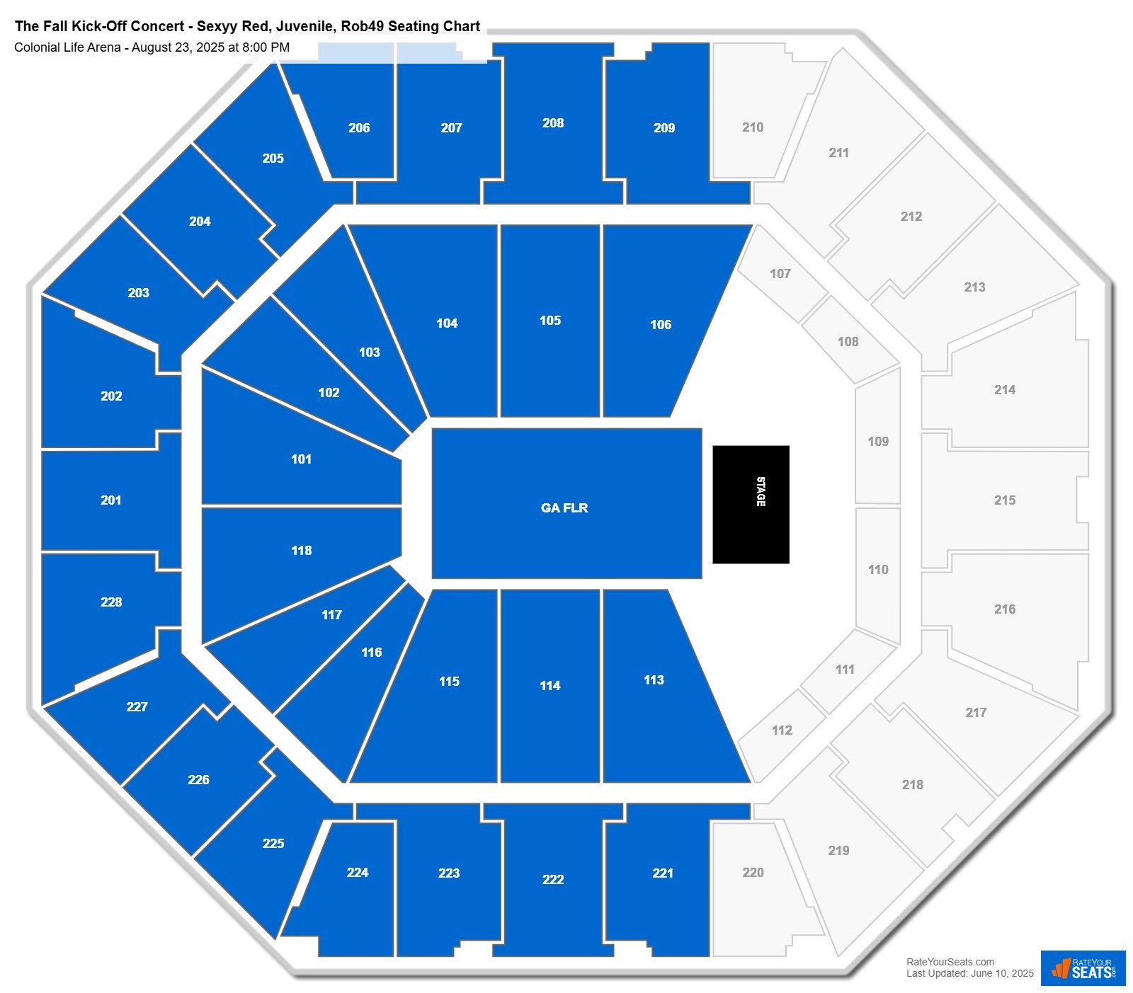 The Fall Kick-Off Concert - Sexyy Red, Juvenile, Rob49 seating chart Colonial Life Arena