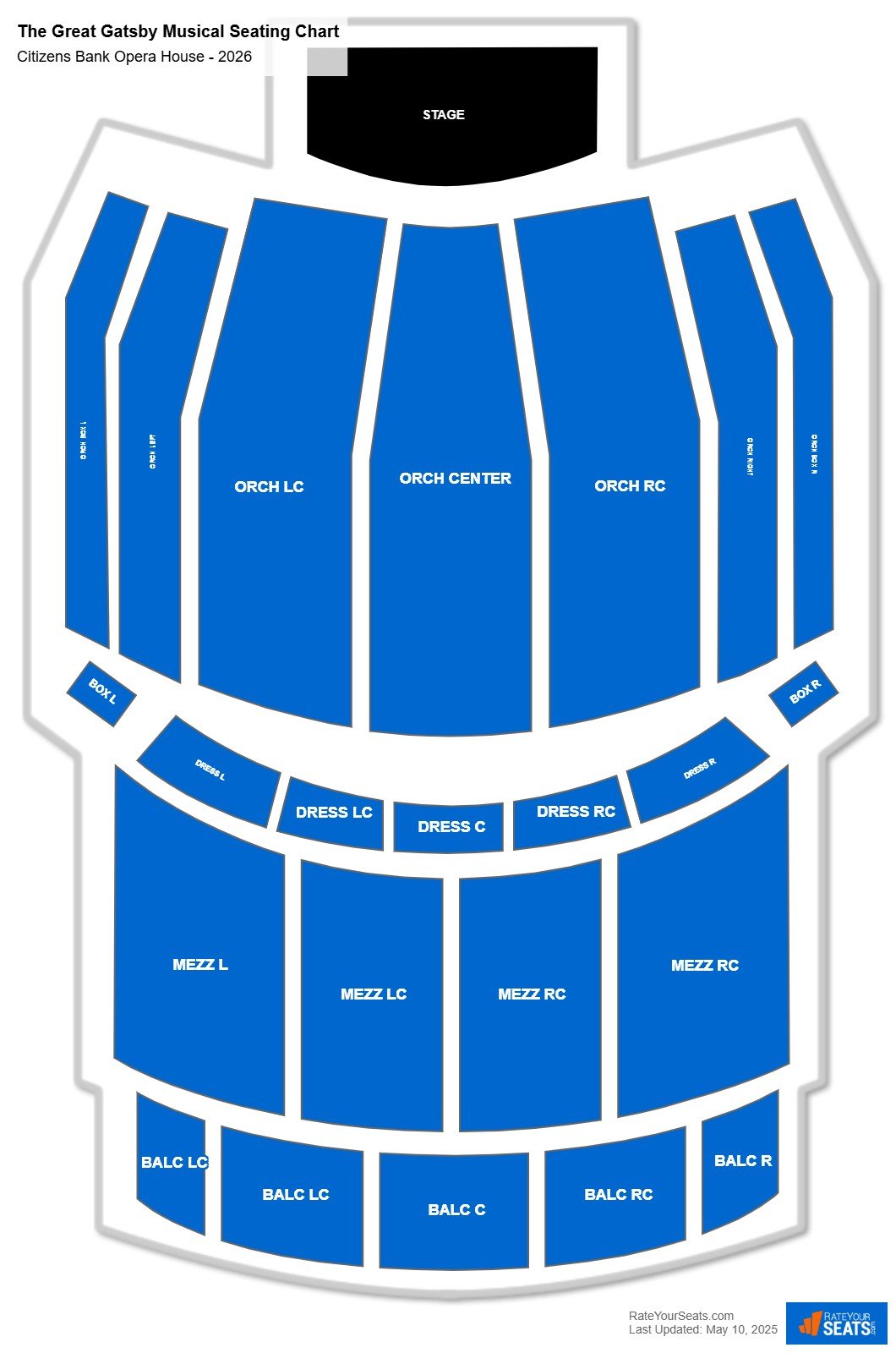 The Great Gatsby Musical seating chart Citizens Bank Opera House
