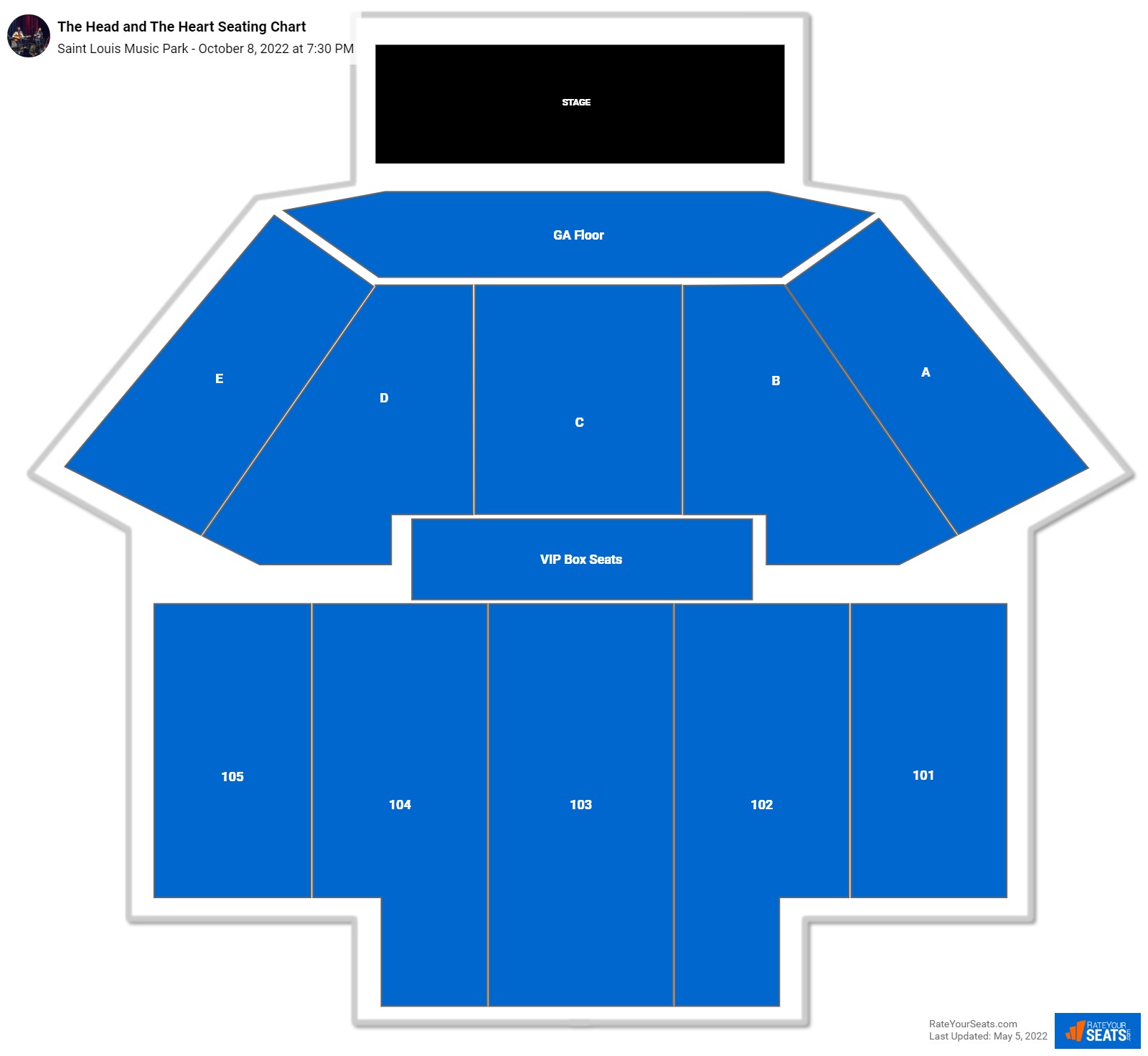 The Head and The Heart seating chart Saint Louis Music Park