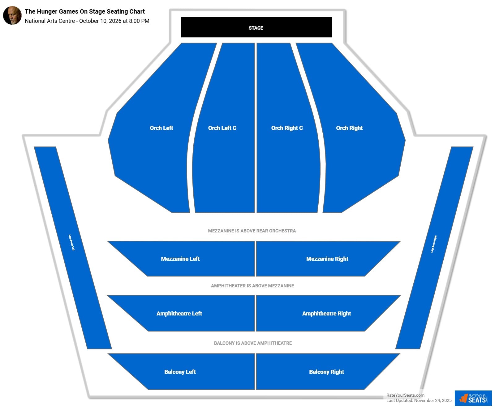 The Hunger Games On Stage seating chart National Arts Centre