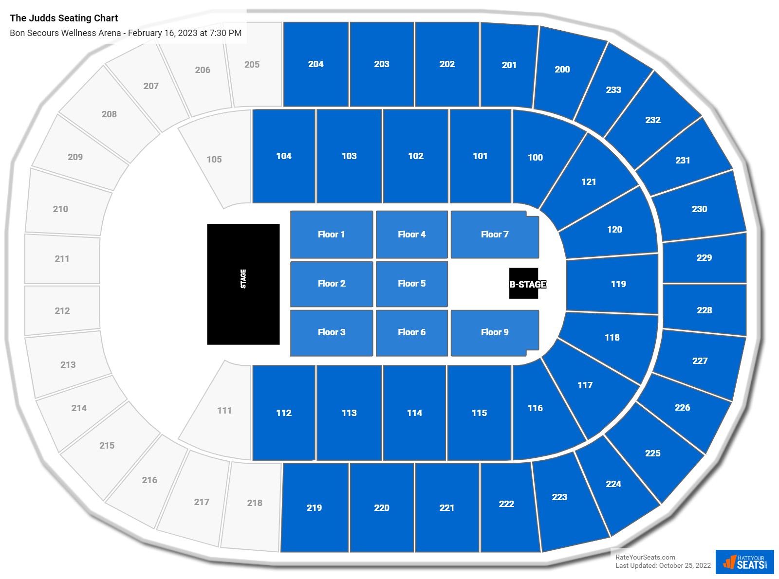 The Judds seating chart Bon Secours Wellness Arena