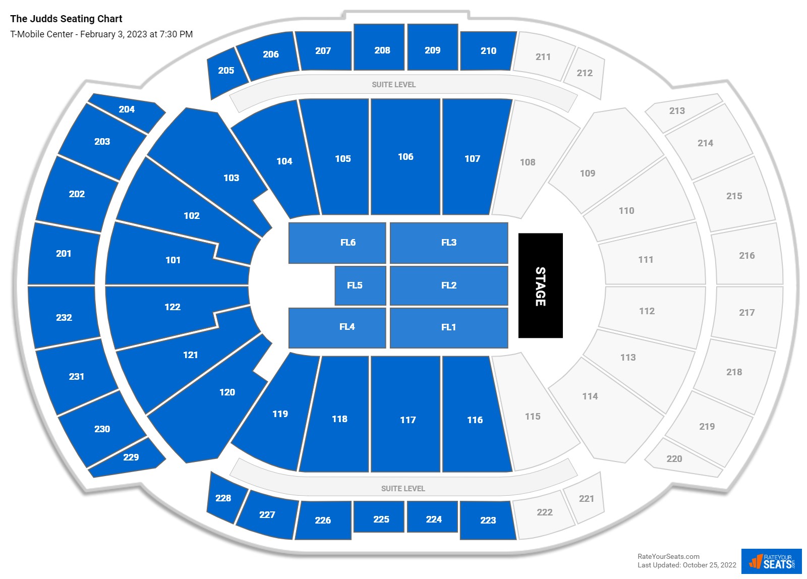 The Judds seating chart T-Mobile Center