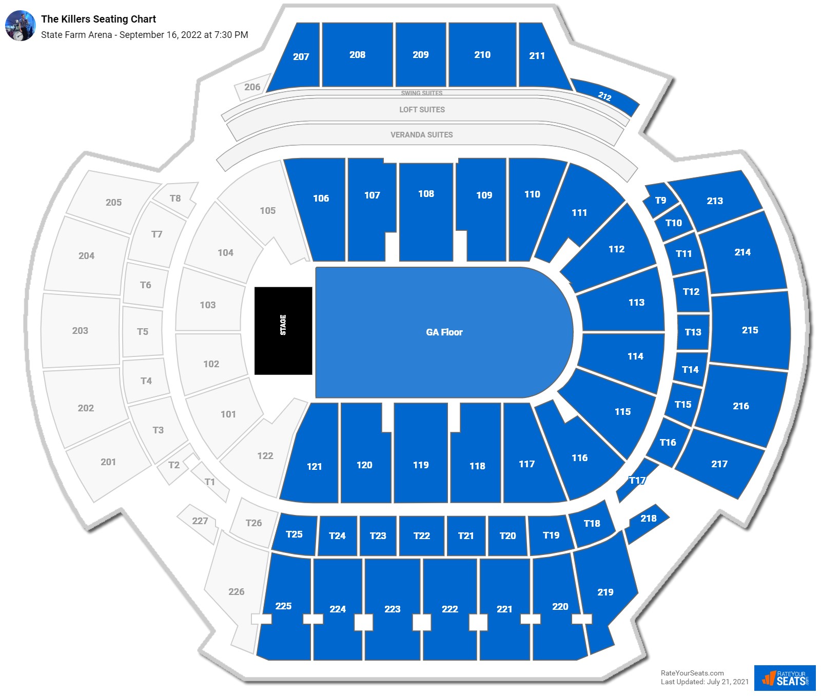 The Killers seating chart State Farm Arena