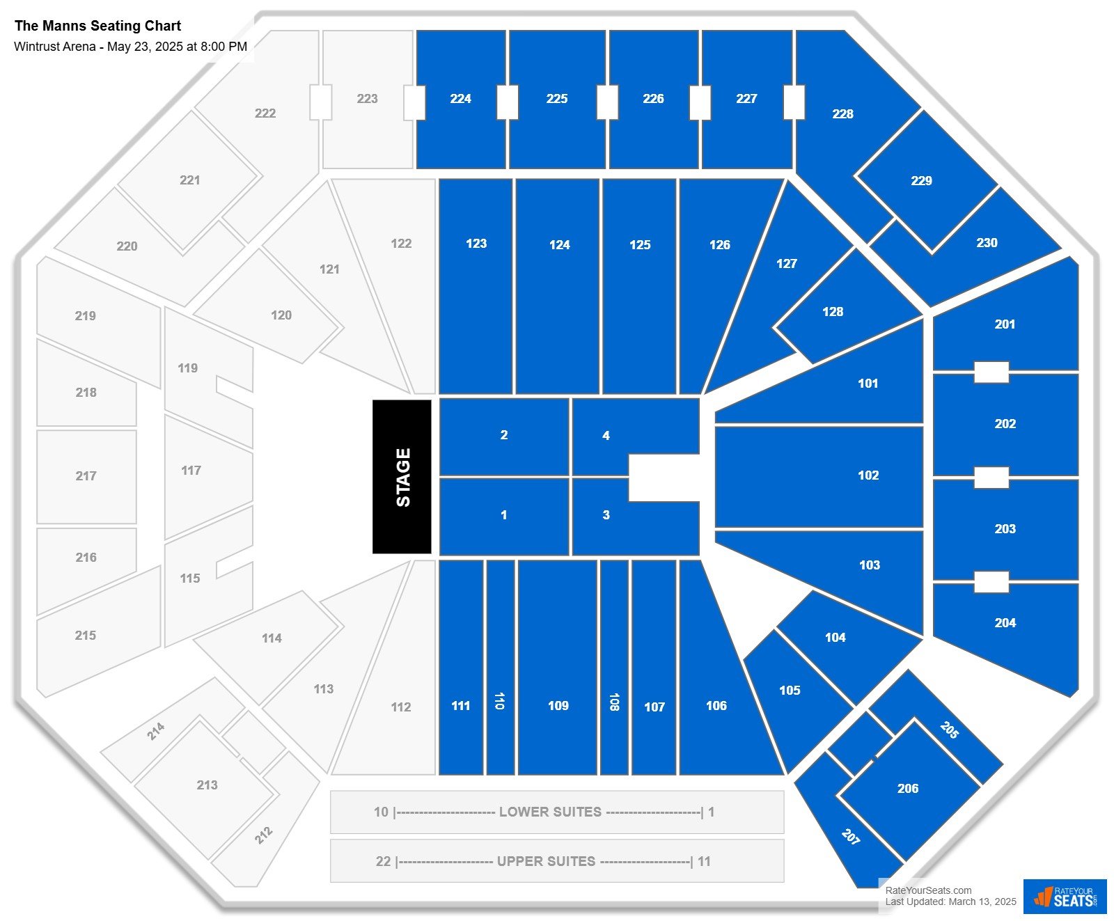 The Manns seating chart Wintrust Arena