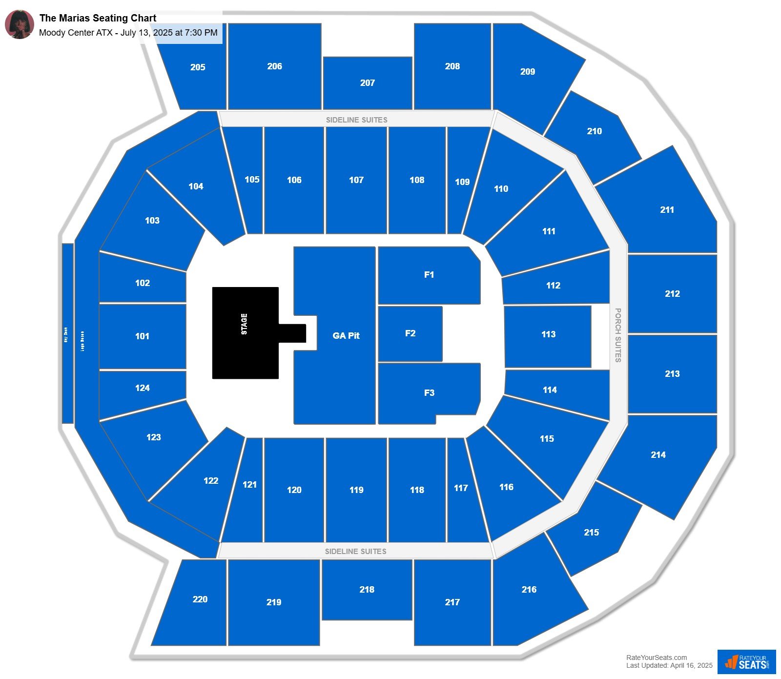 The Marias seating chart Moody Center ATX
