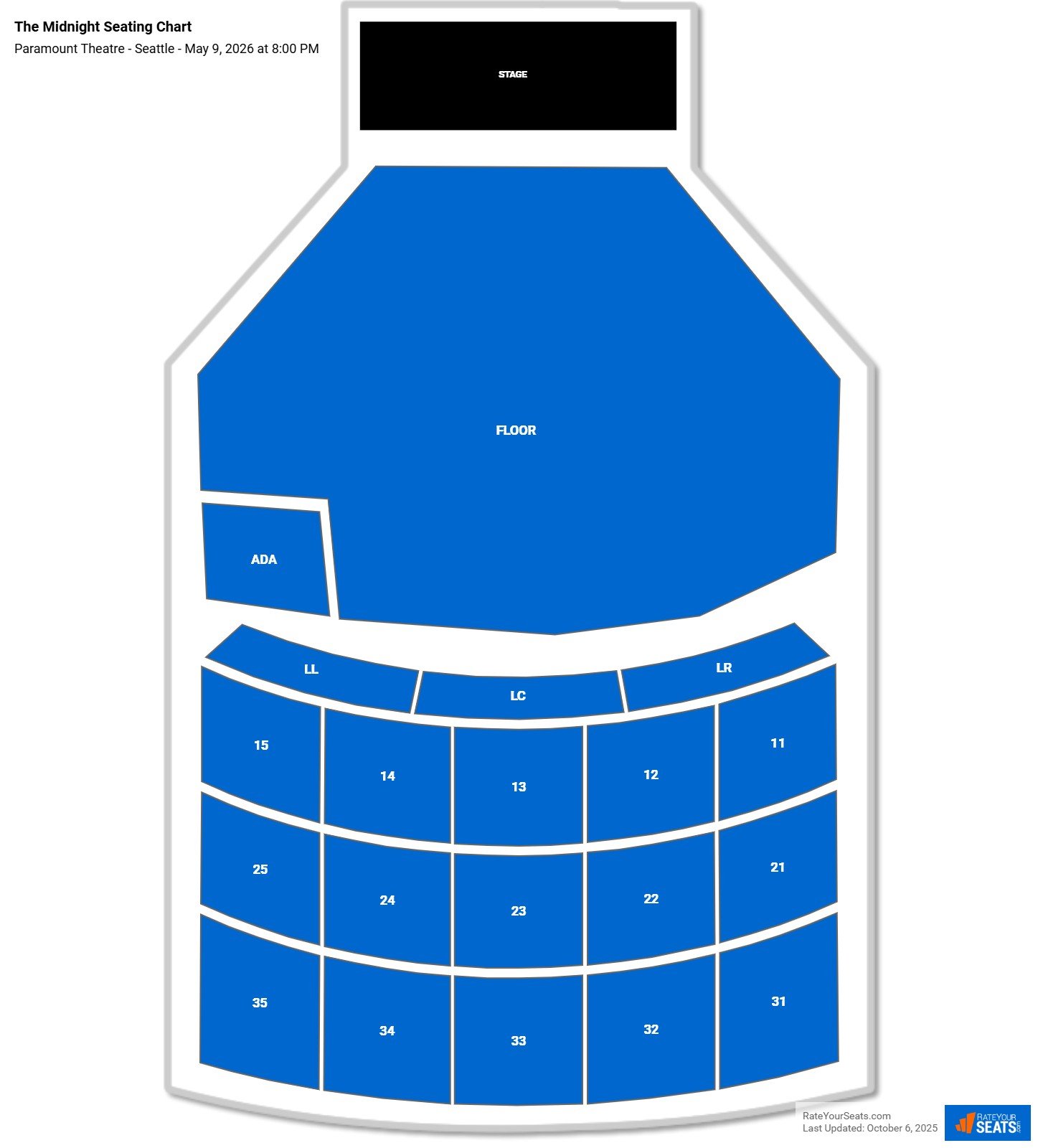 The Midnight seating chart Paramount Theatre - Seattle