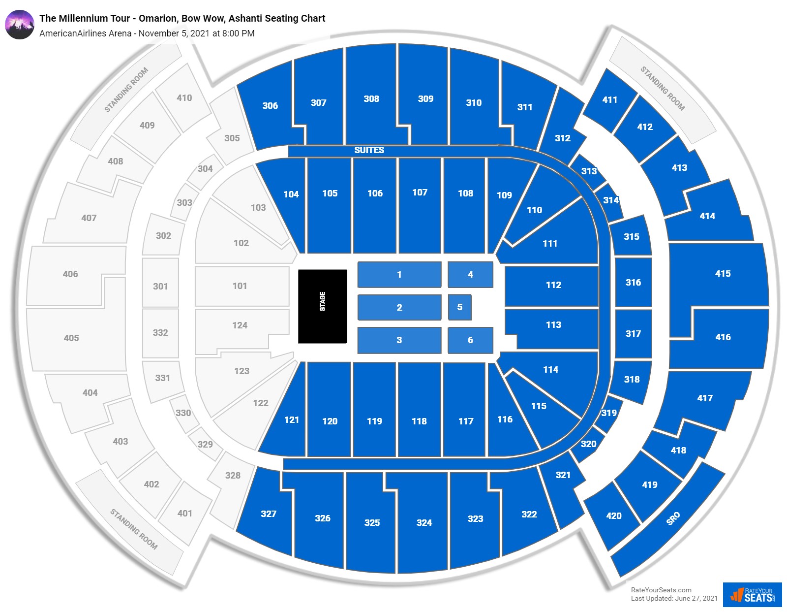 The Millennium Tour - Omarion, Bow Wow, Ashanti seating chart FTX Arena
