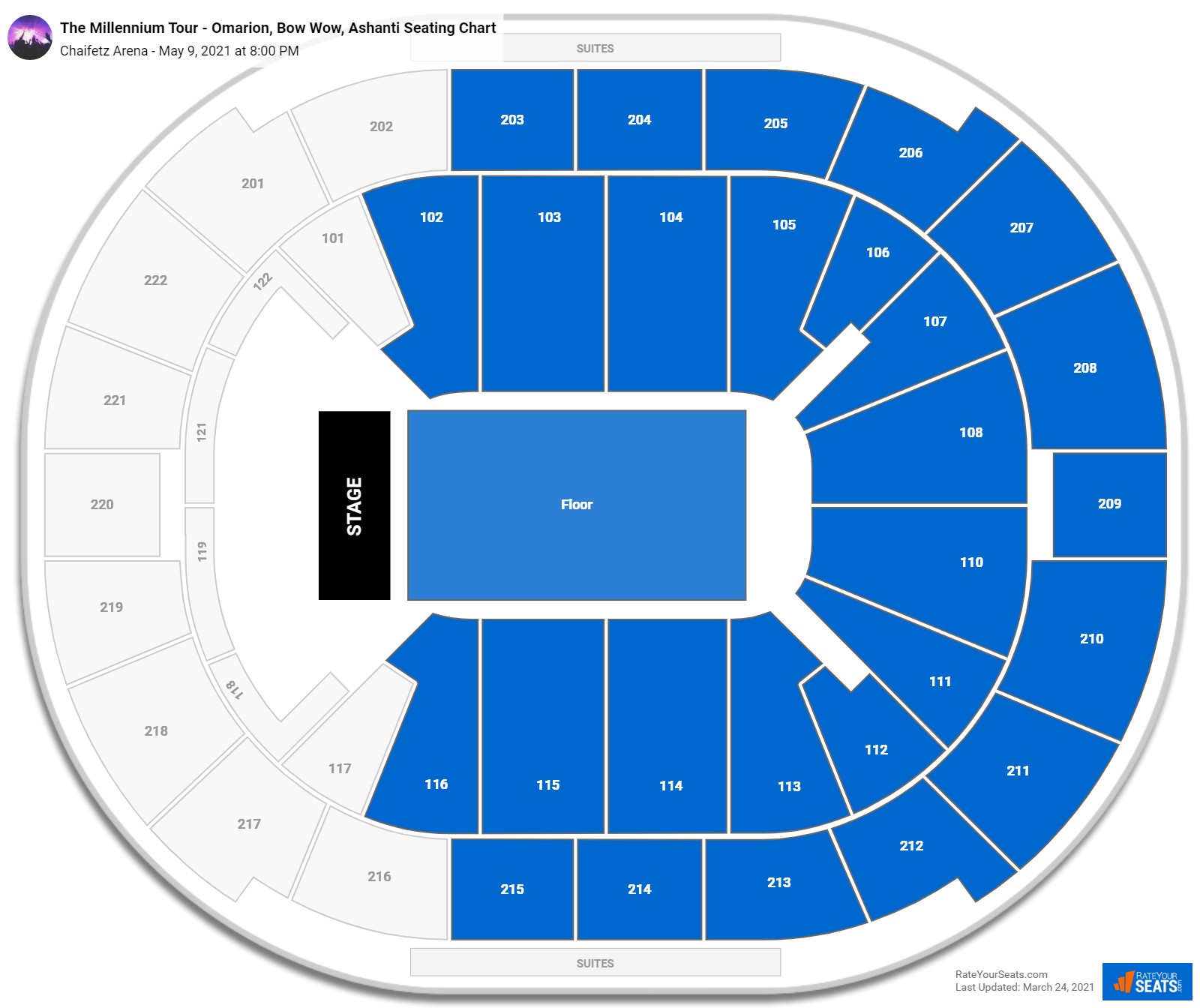 The Millennium Tour - Omarion, Bow Wow, Ashanti seating chart Chaifetz Arena