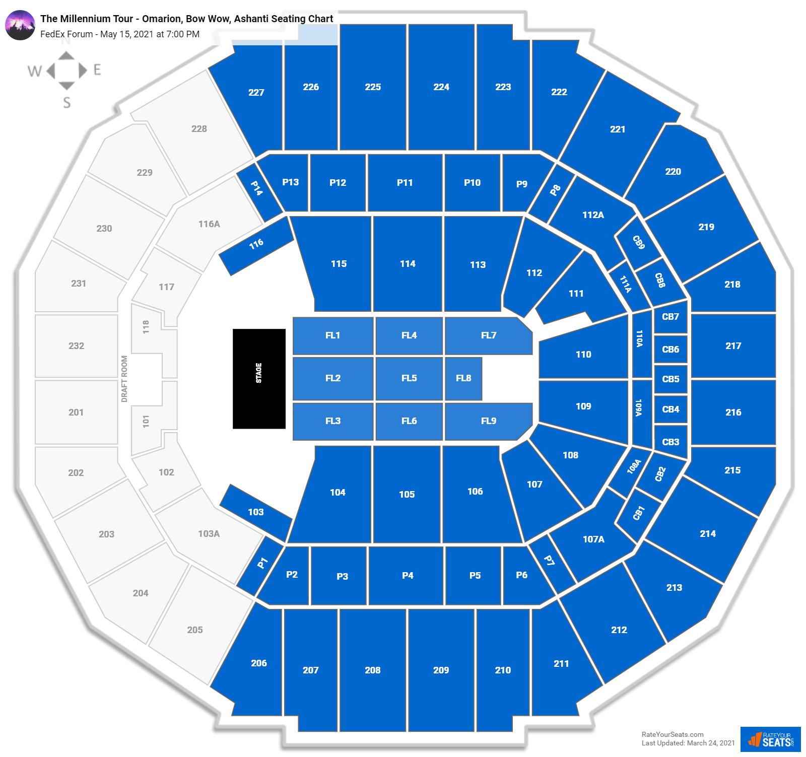 The Millennium Tour - Omarion, Bow Wow, Ashanti seating chart FedEx Forum