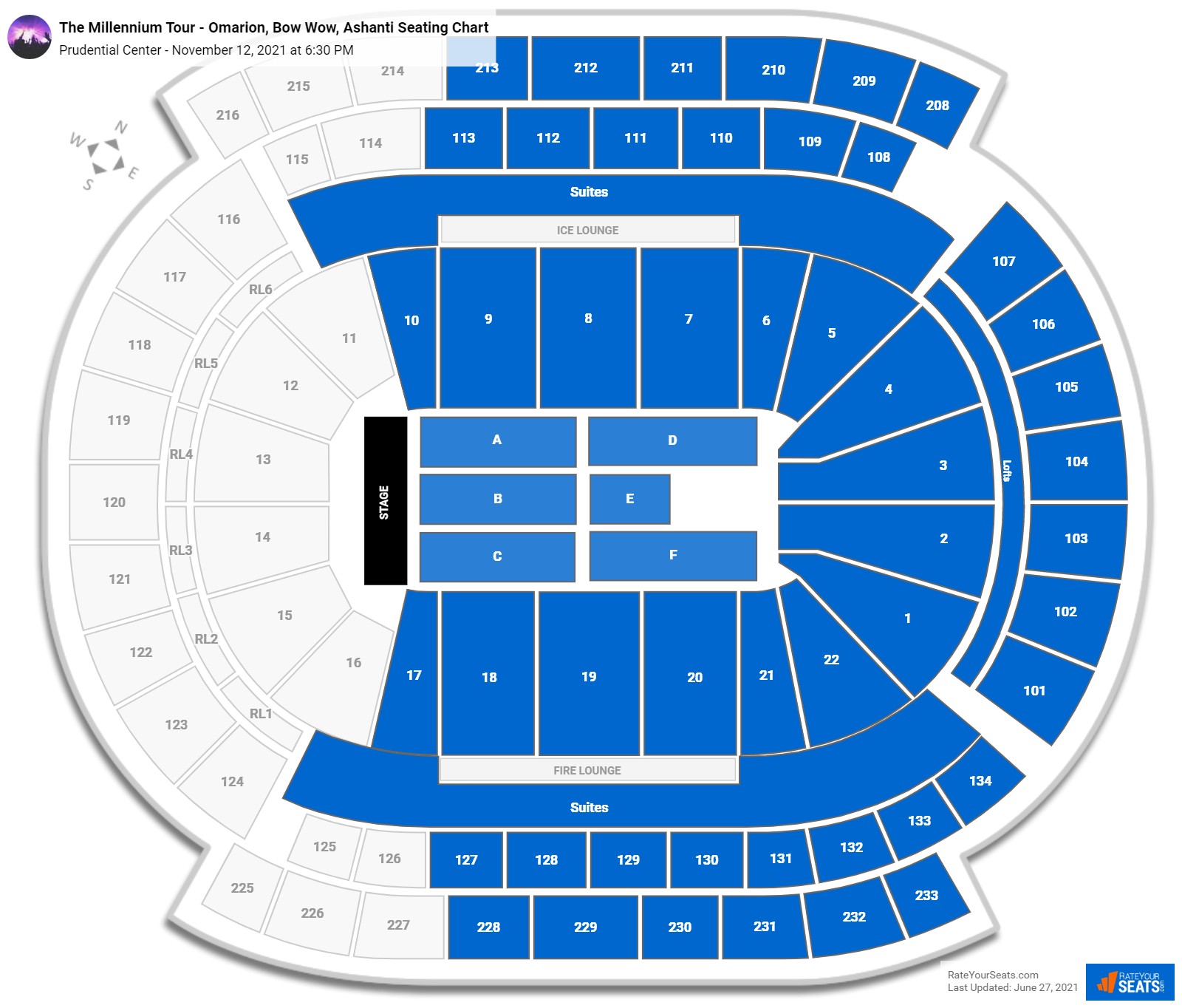 The Millennium Tour - Omarion, Bow Wow, Ashanti seating chart Prudential Center