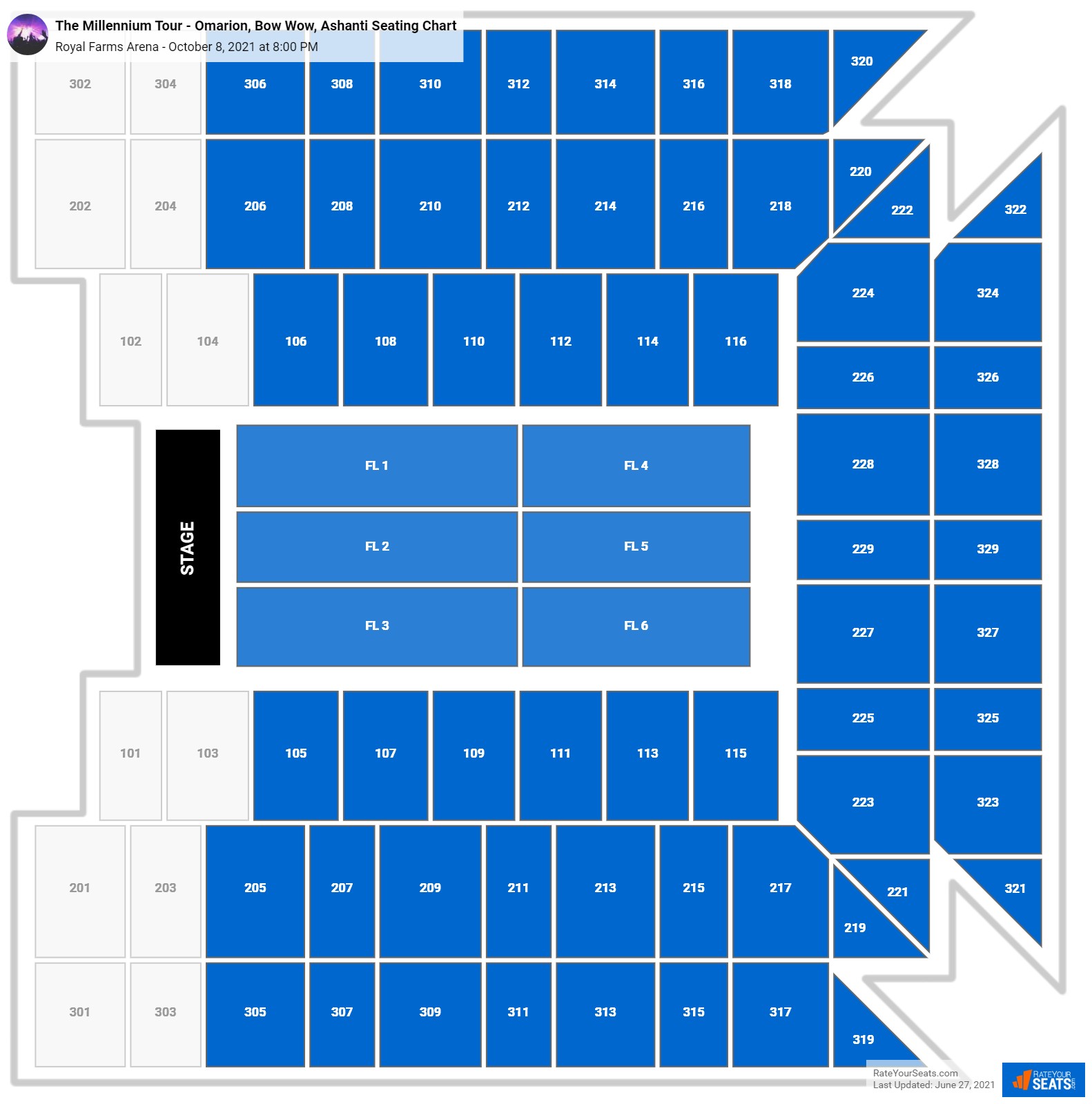 Royal Farms Arena Seating Chart