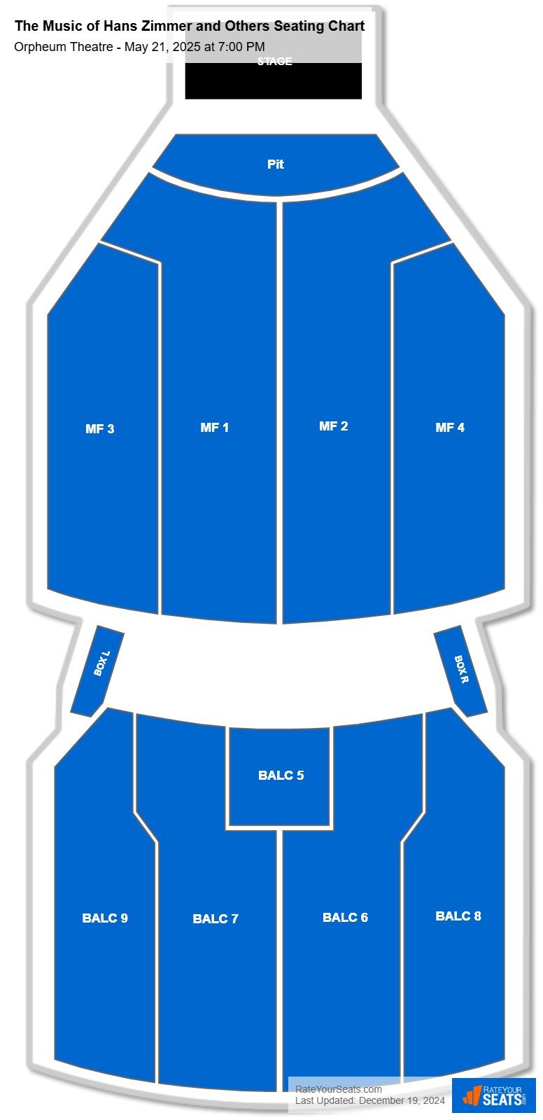 The Music of Hans Zimmer and Others seating chart Orpheum Theatre (Minneapolis)