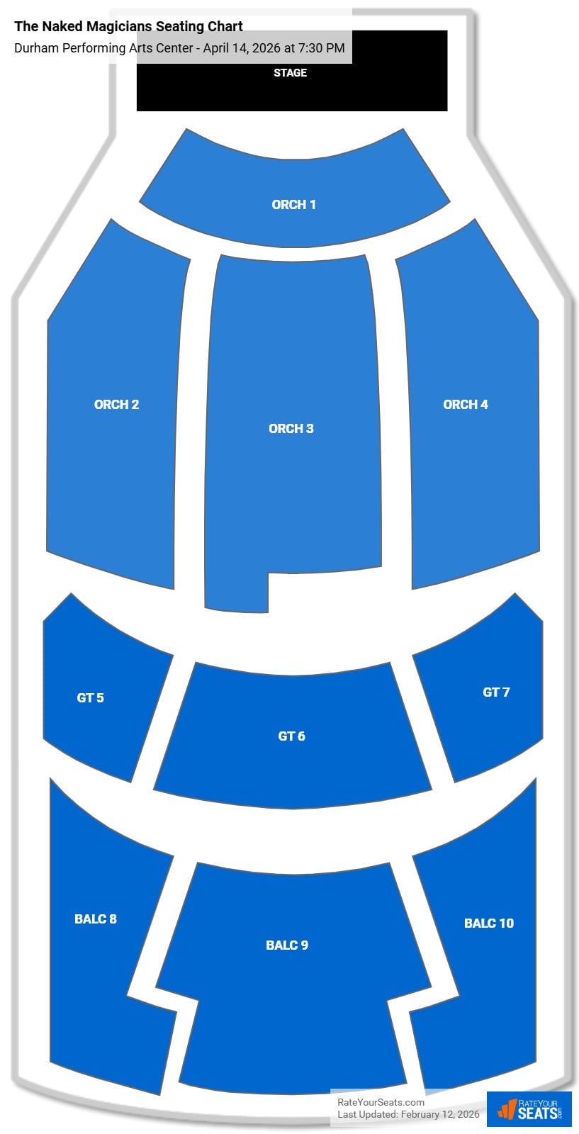 The Naked Magicians seating chart Durham Performing Arts Center