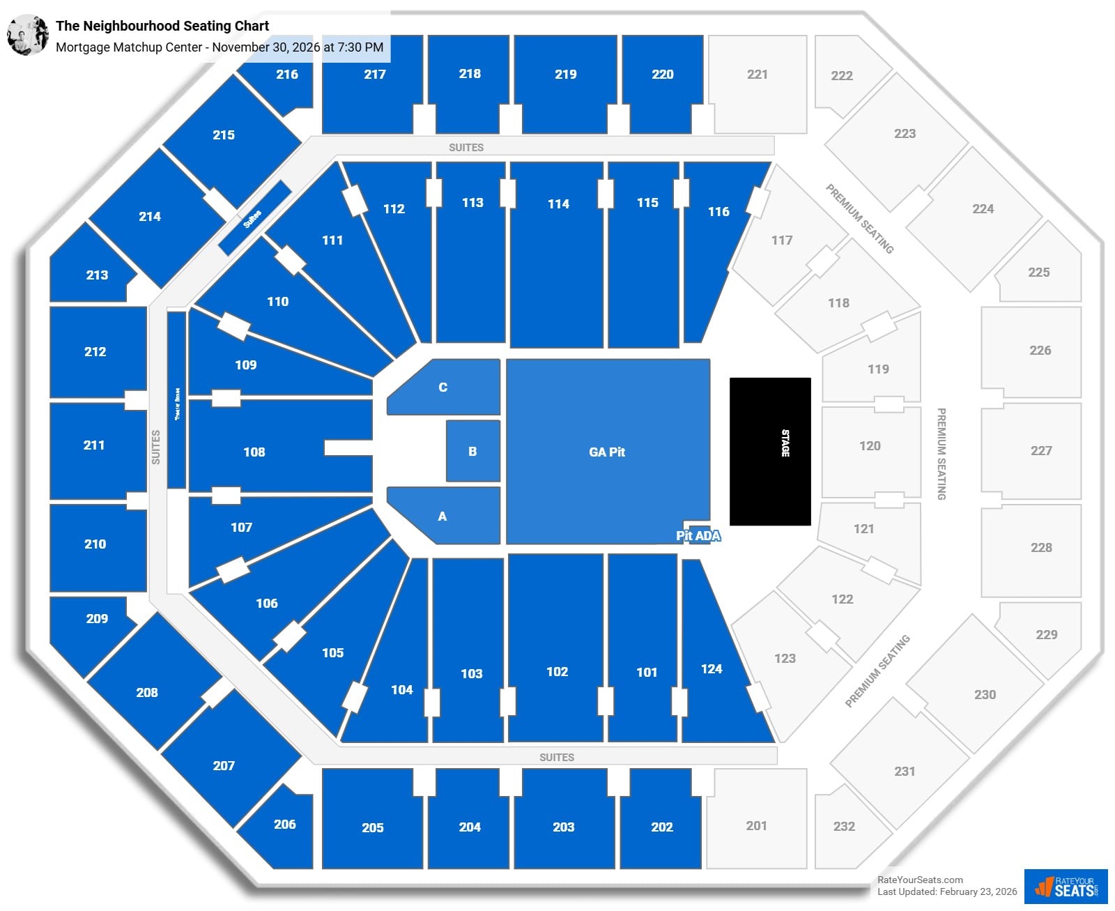 The Neighbourhood seating chart Mortgage Matchup Center