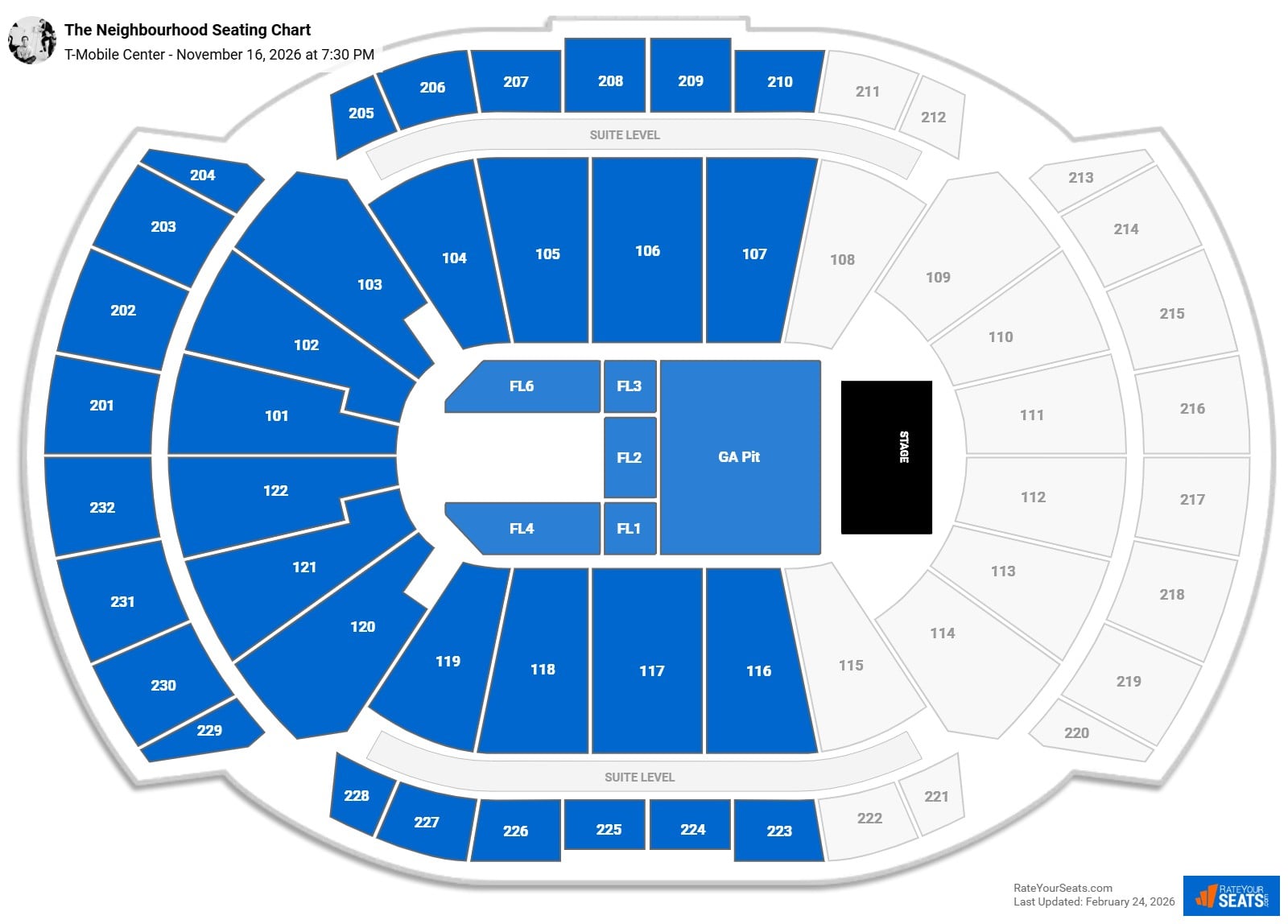 The Neighbourhood seating chart T-Mobile Center