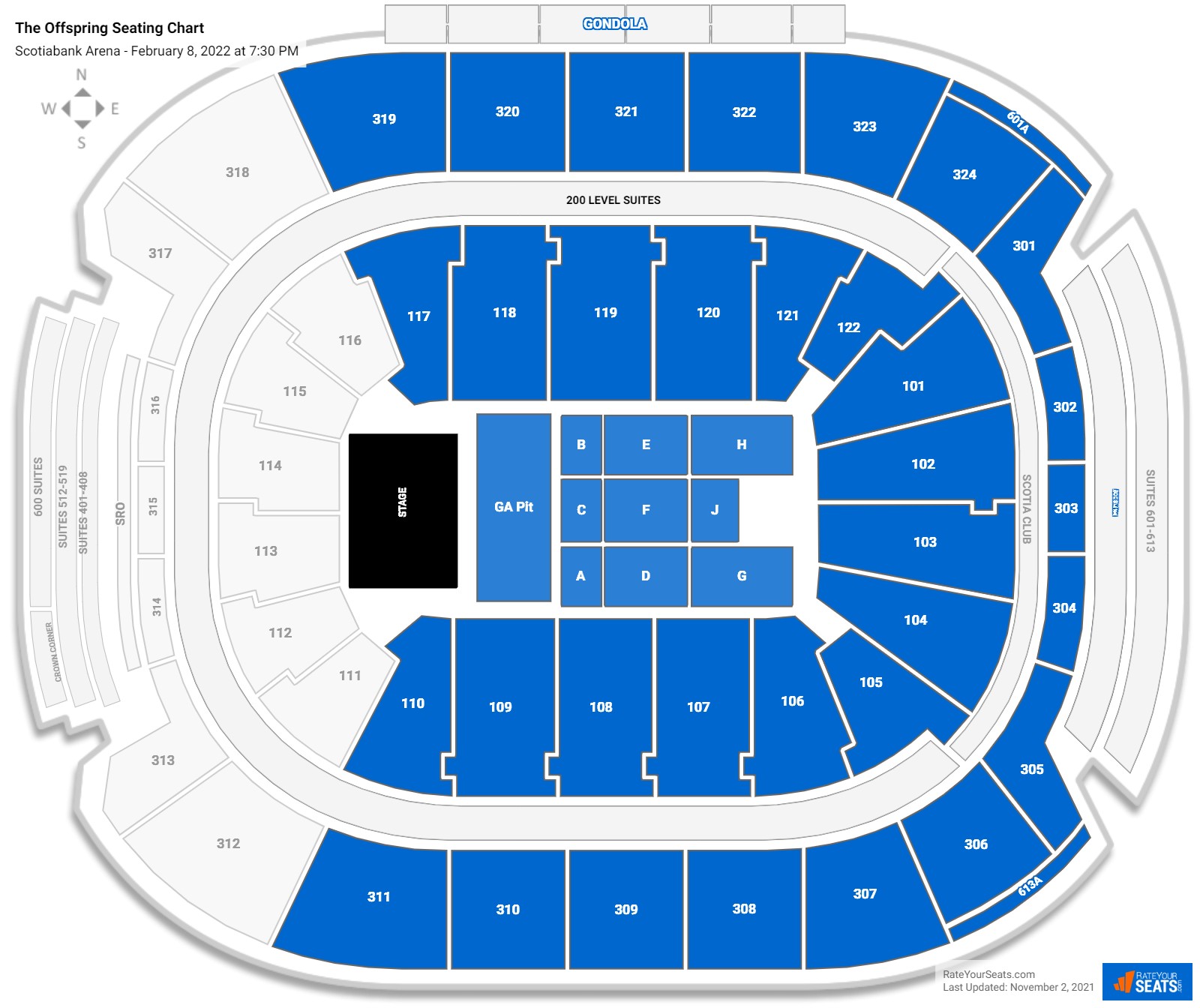 The Offspring seating chart Scotiabank Arena