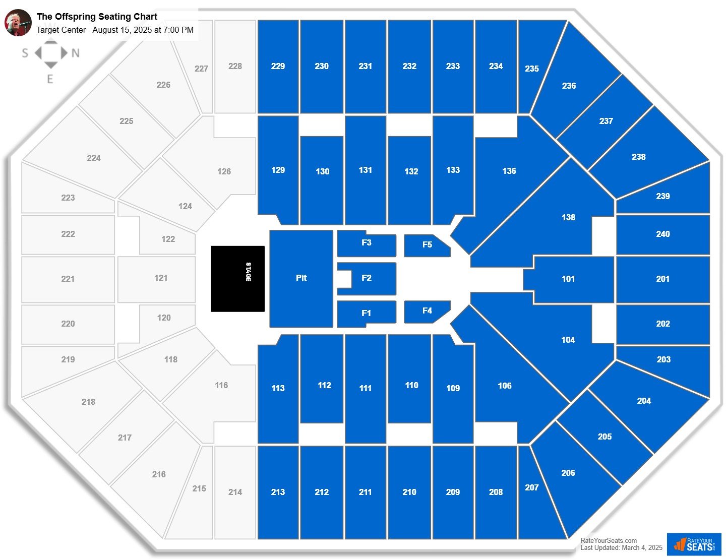 The Offspring seating chart Target Center