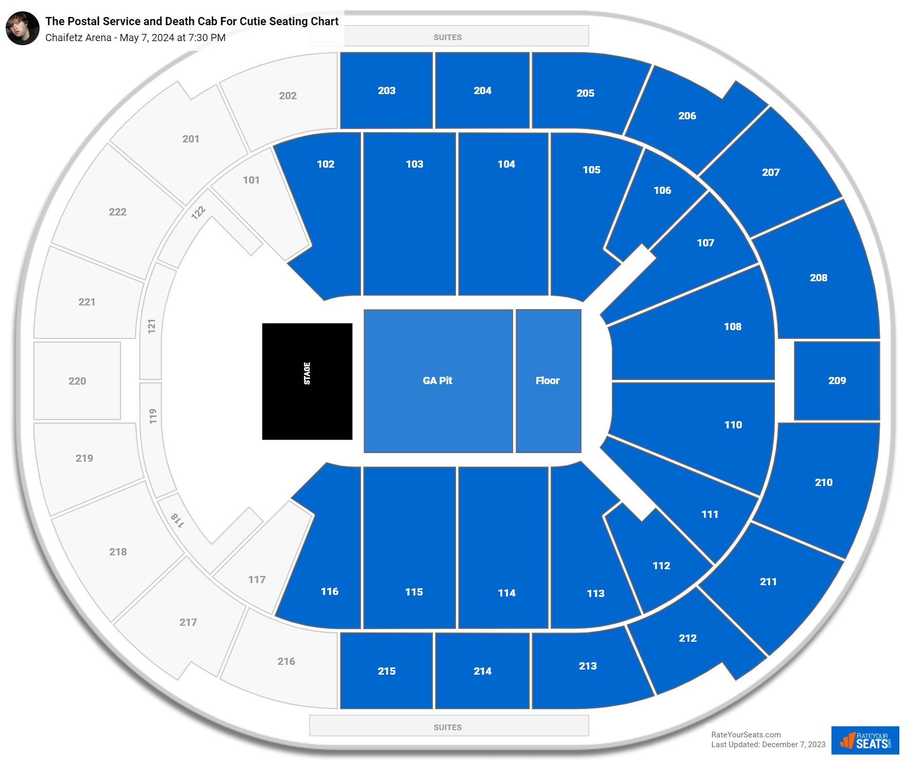 The Postal Service and Death Cab For Cutie seating chart Chaifetz Arena