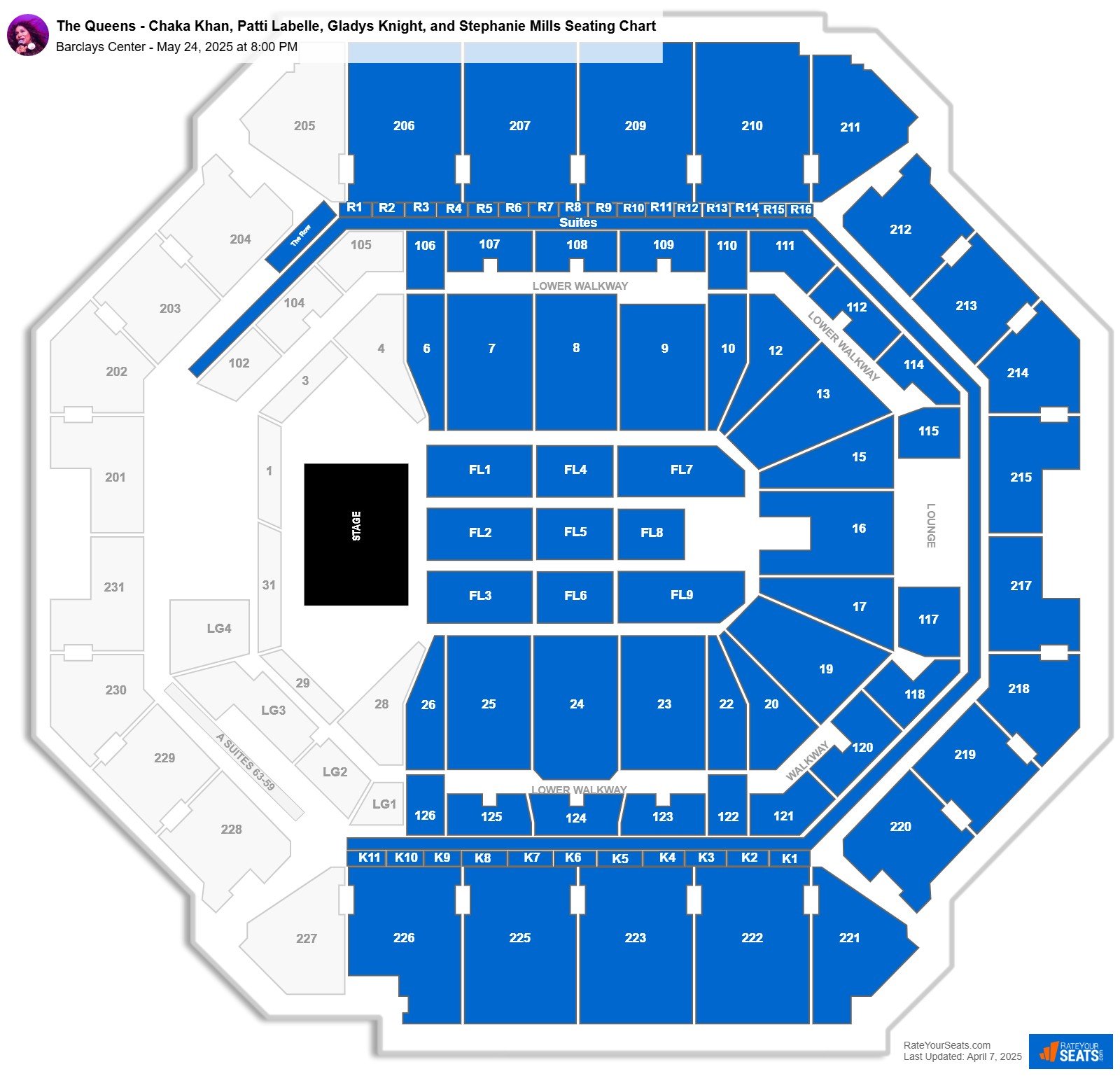 The Queens - Chaka Khan, Patti Labelle, Gladys Knight, and Stephanie Mills seating chart Barclays Center