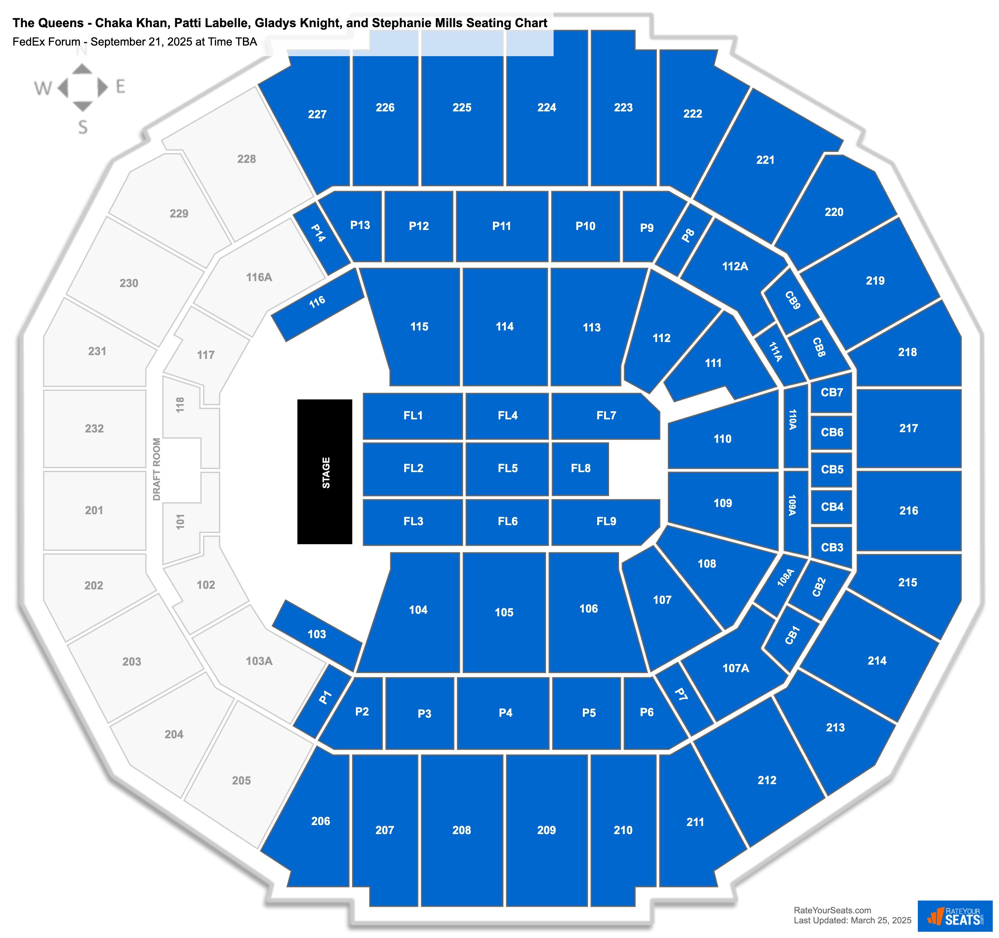 The Queens - Chaka Khan, Patti Labelle, Gladys Knight, and Stephanie Mills seating chart FedEx Forum