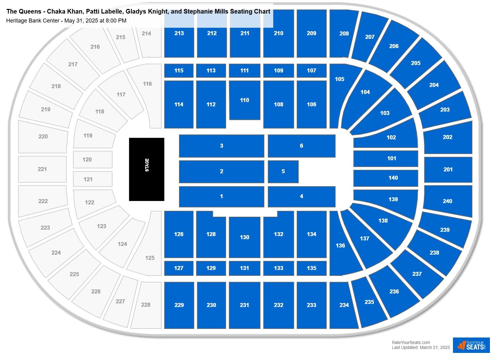 The Queens - Chaka Khan, Patti Labelle, Gladys Knight, and Stephanie Mills seating chart Heritage Bank Center